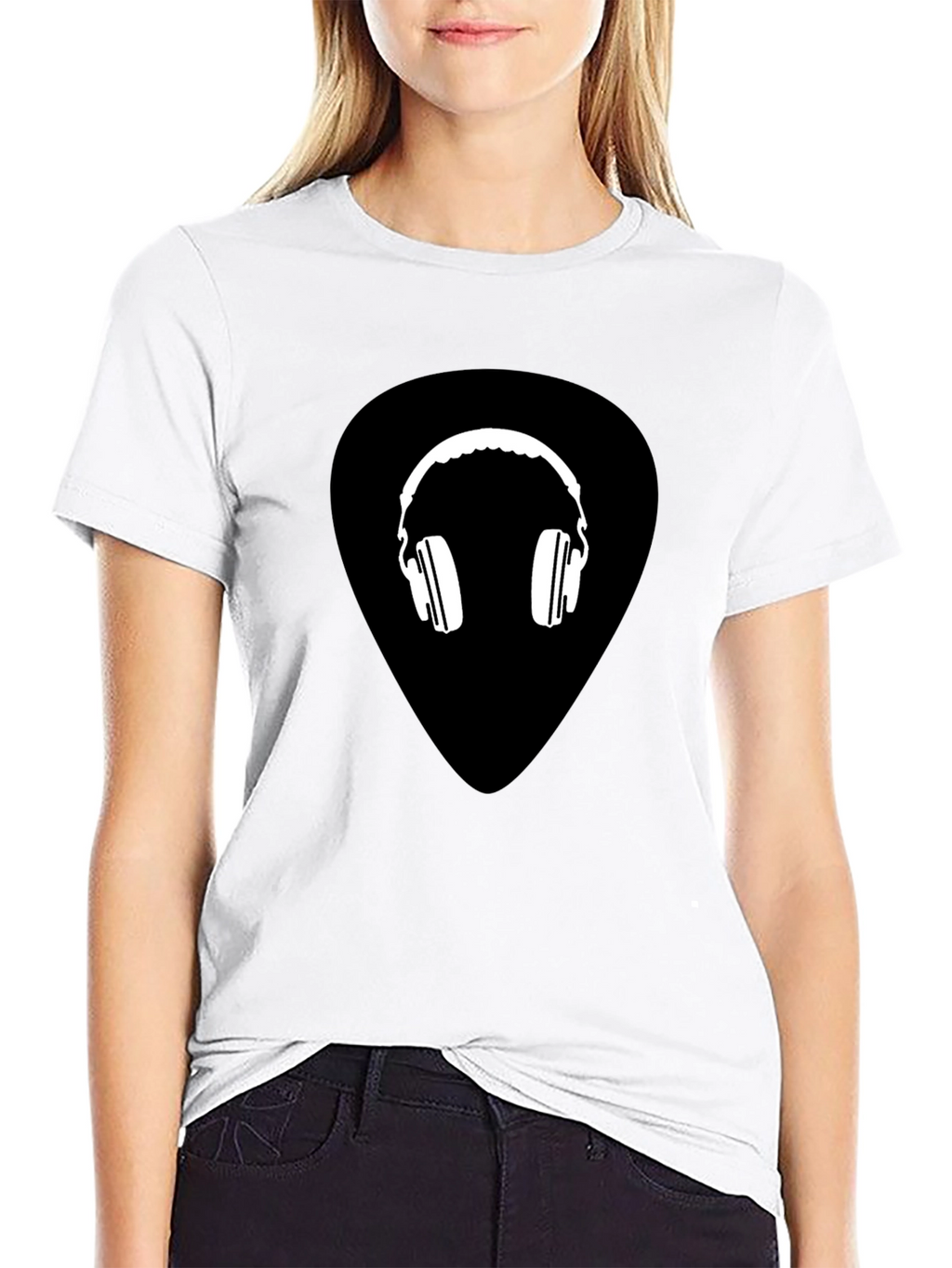 Cool Headphones Graphic Black Tee