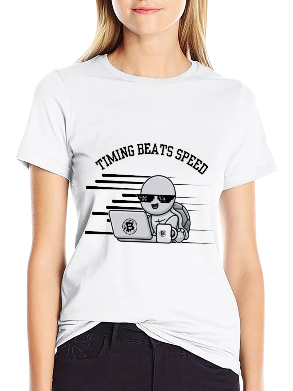 Timing Beats Speed Bitcoin Crypto T-Shirt