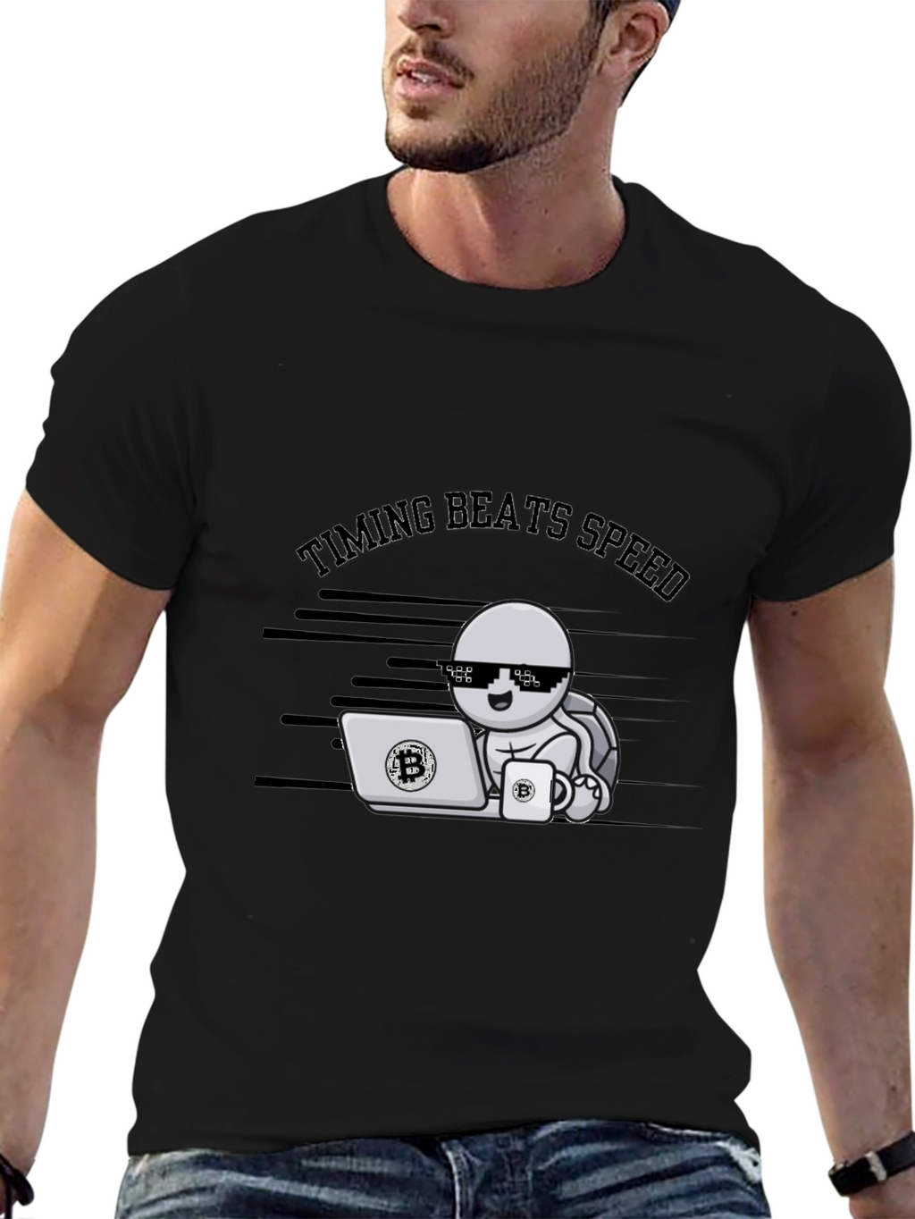Timing Beats Speed Bitcoin Crypto T-Shirt