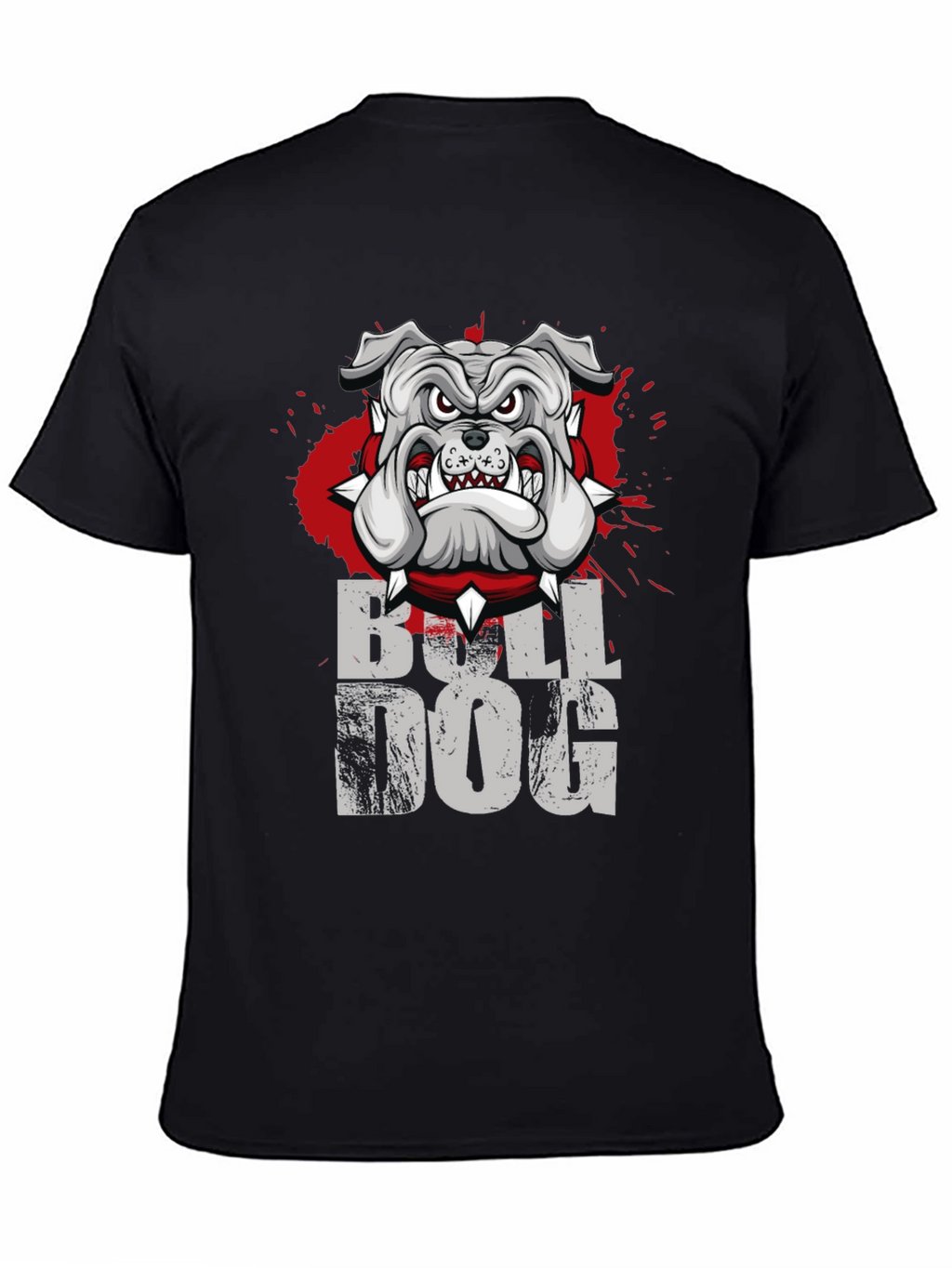 Cool Bulldog Graphic Print Black T-Shirt