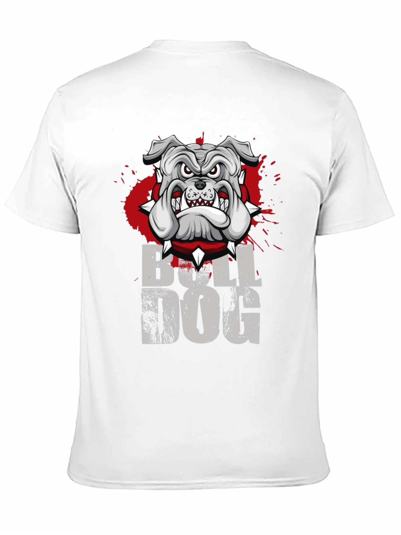 Cool Bulldog Graphic Print Black T-Shirt