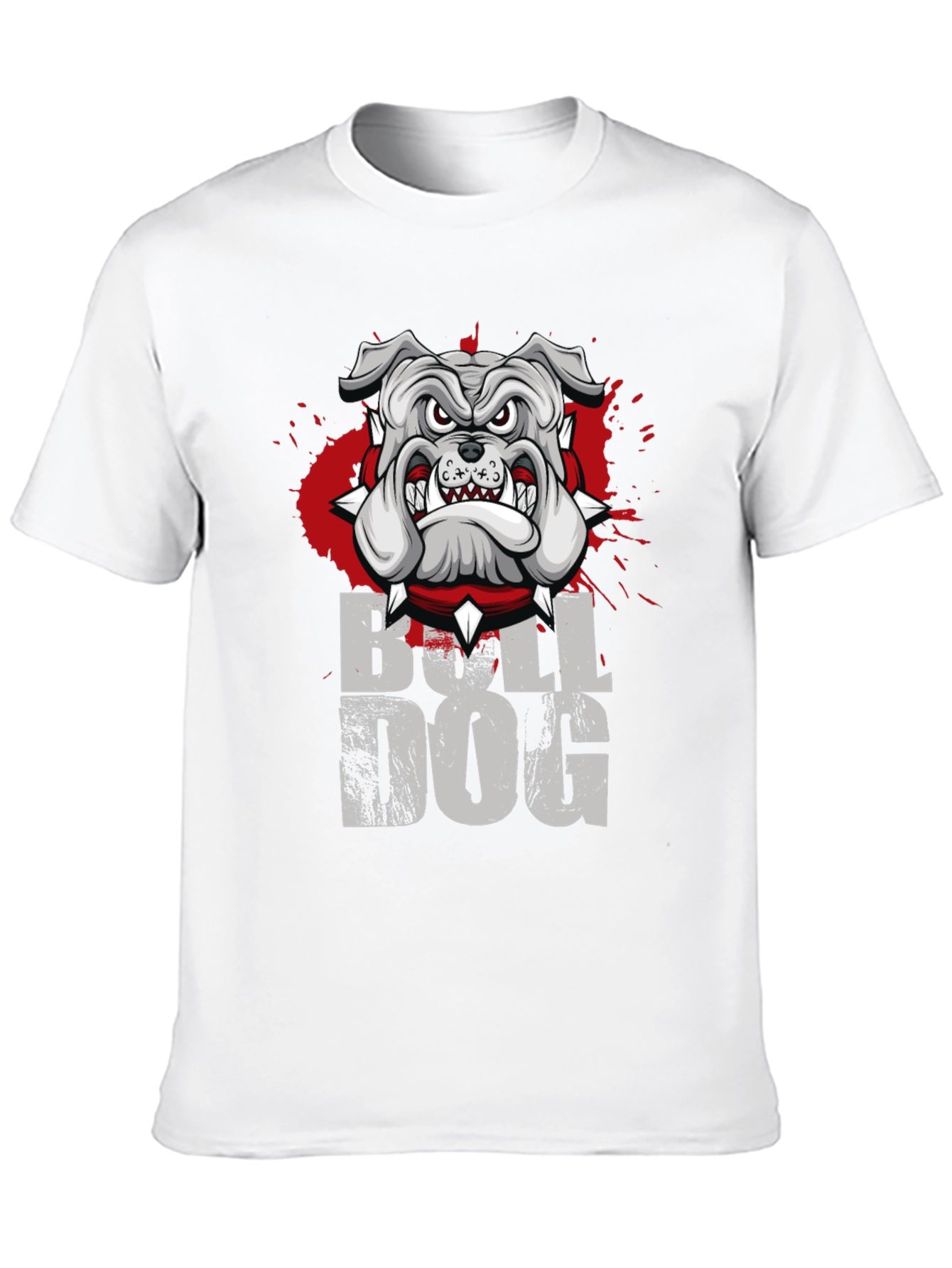 Cool Bulldog Graphic Print Black T-Shirt