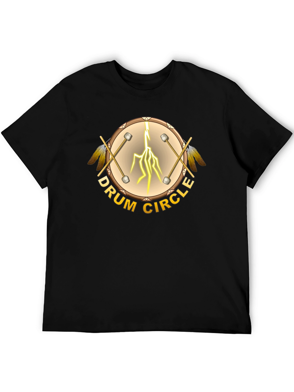 Drum Circle Graphic T-Shirt - Unisex Black Tee