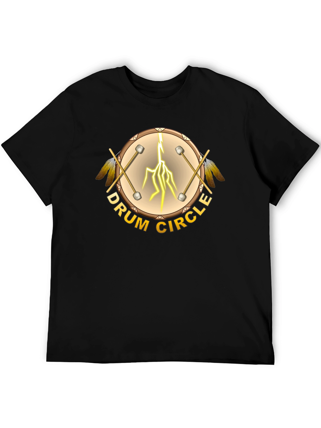 Drum Circle Graphic T-Shirt - Unisex Black Tee