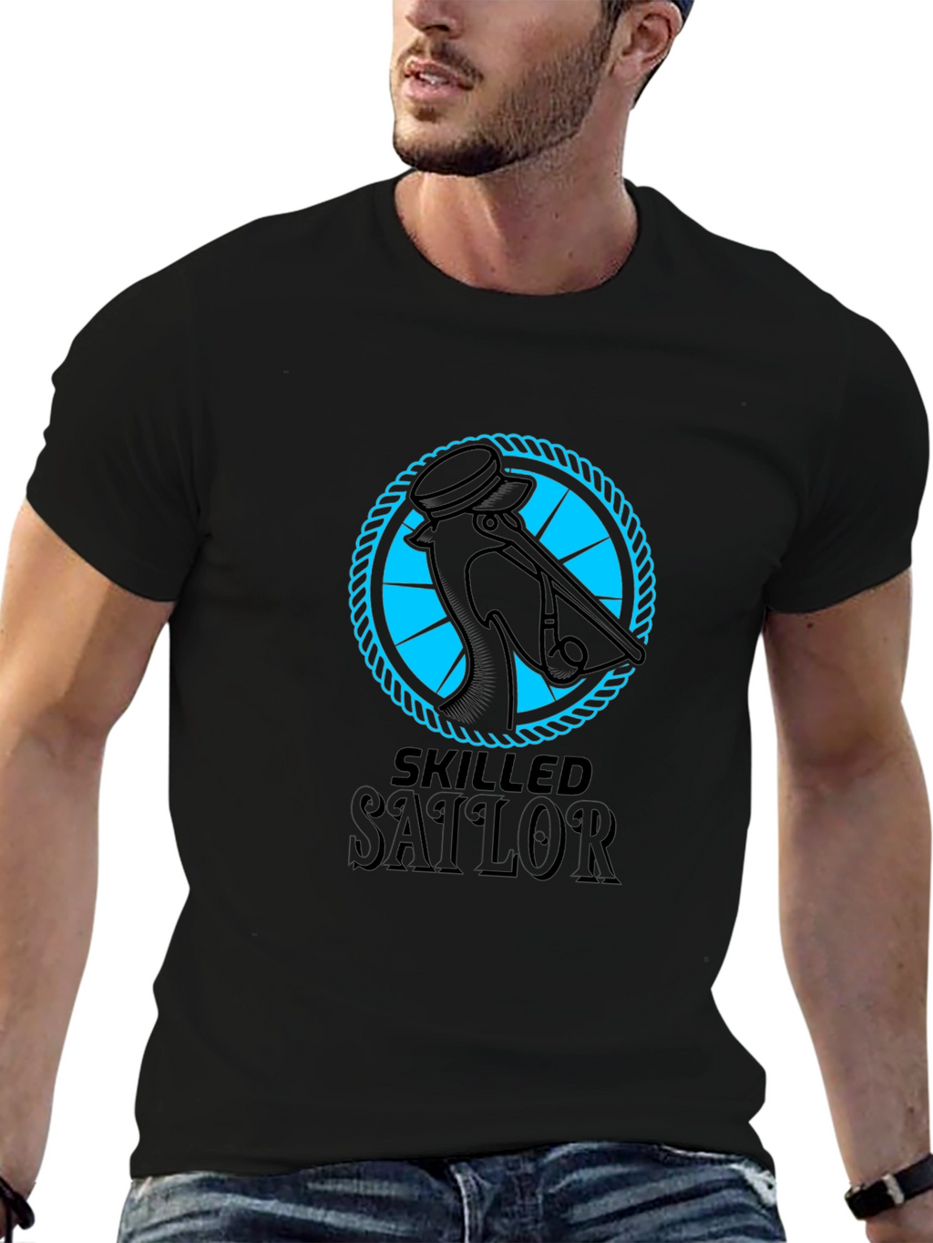 Skilled Sailor Graphic Tee - Black
