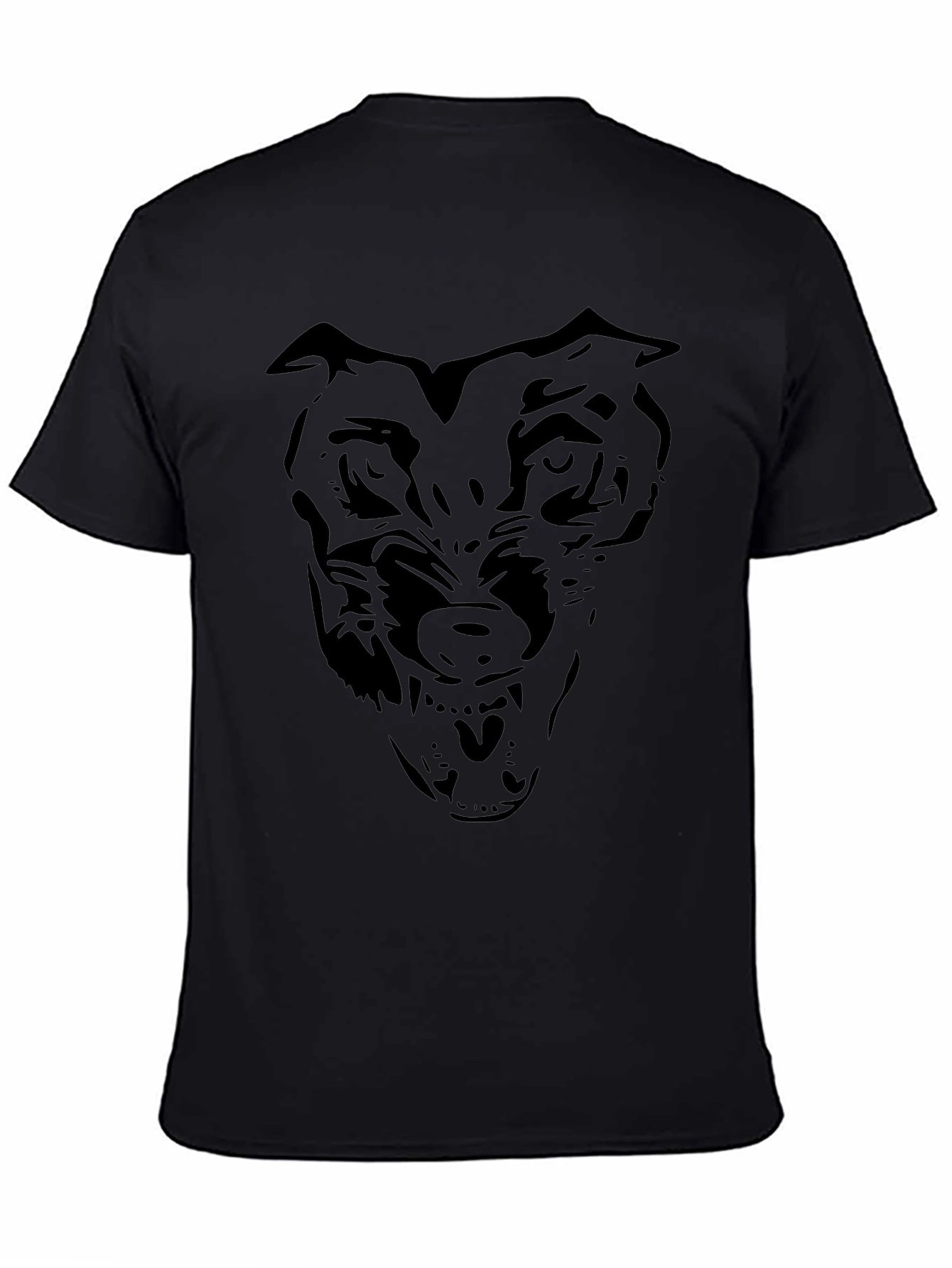 Black Wolf Graphic T-Shirt - Mens Crew Neck Tee