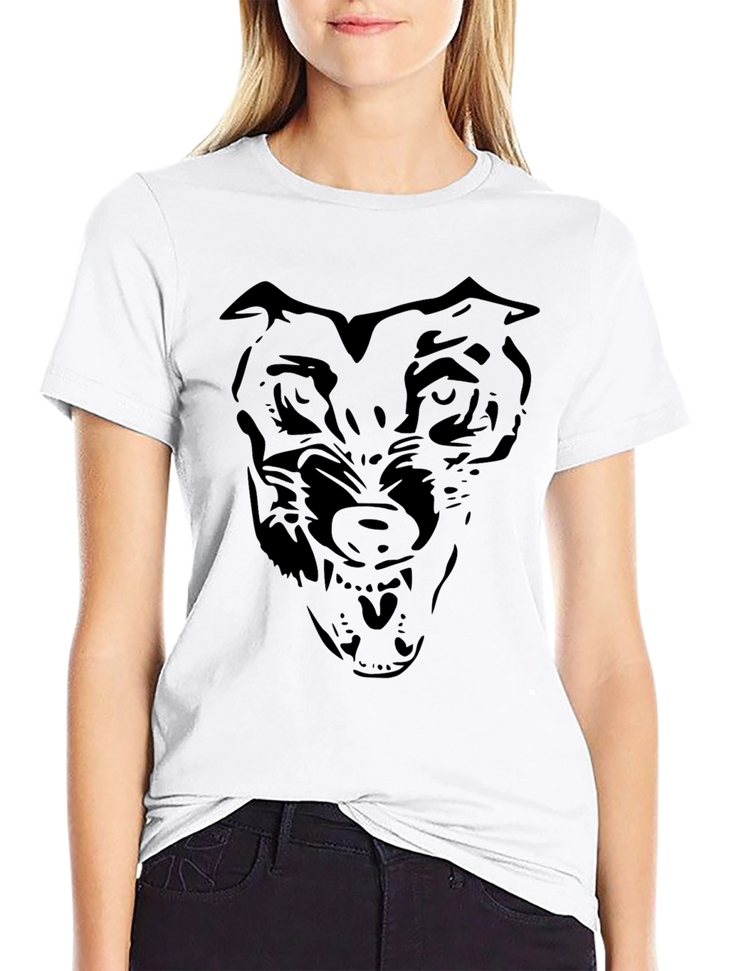 Black Wolf Graphic T-Shirt - Mens Crew Neck Tee