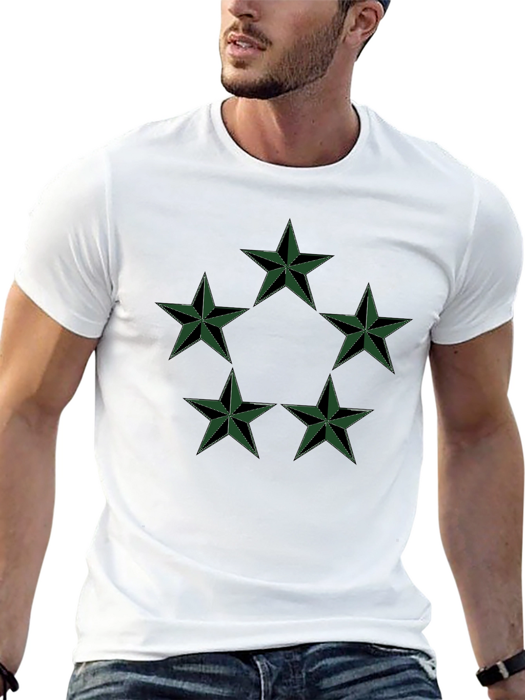Star Circle Graphic Black T-Shirt