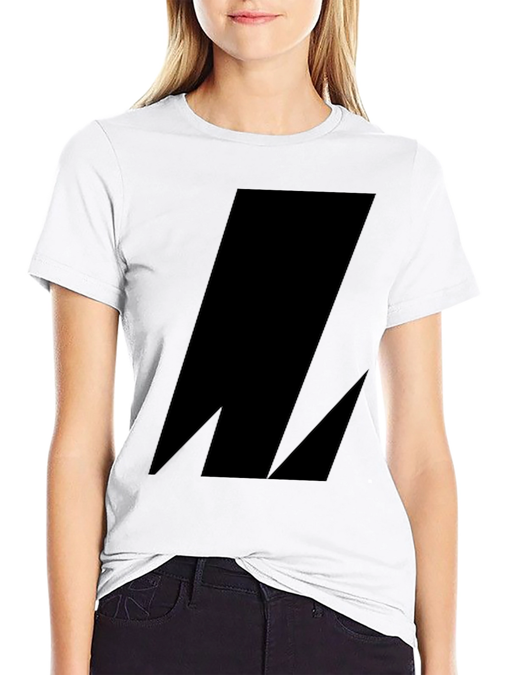 Mens Black Graphic Tee - Abstract Bolt Design