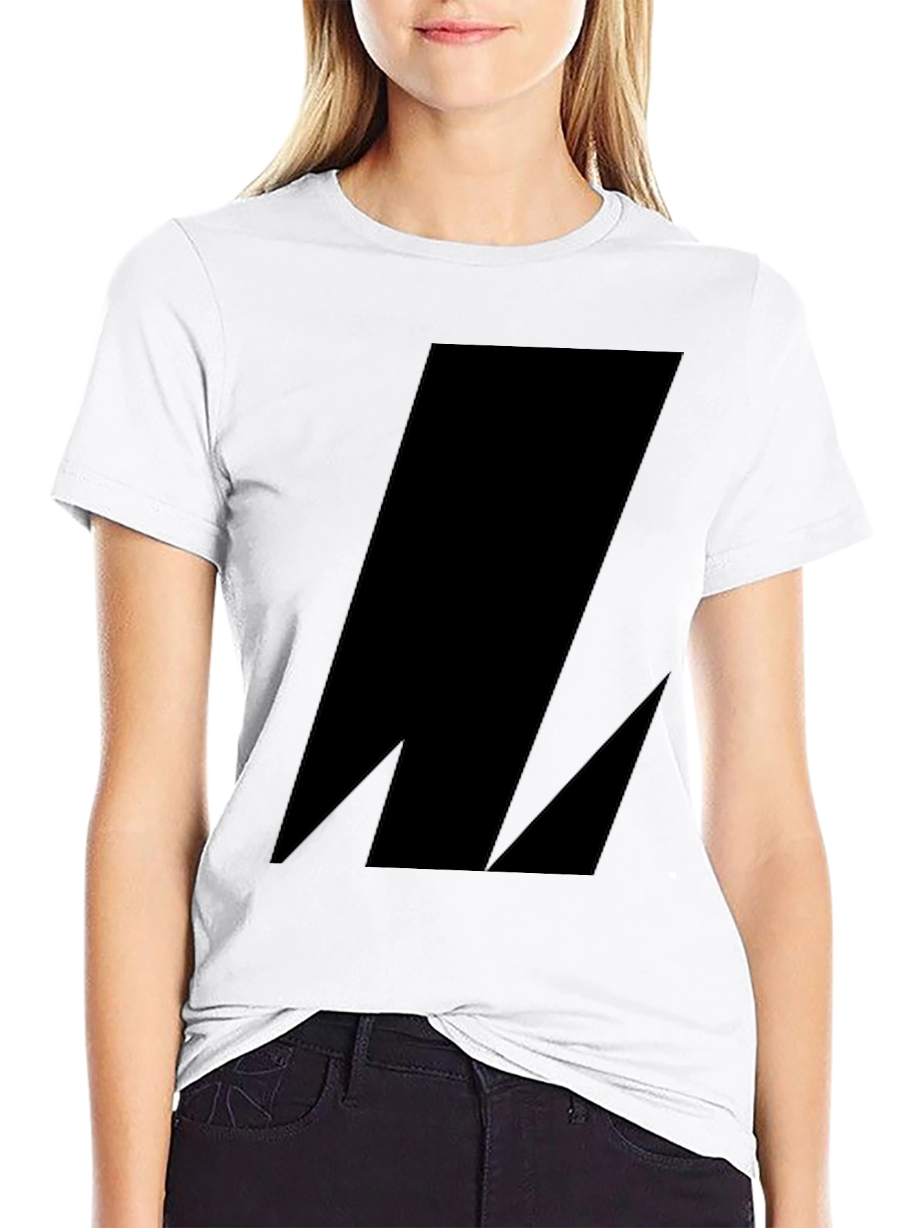 Mens Black Graphic Tee - Abstract Bolt Design