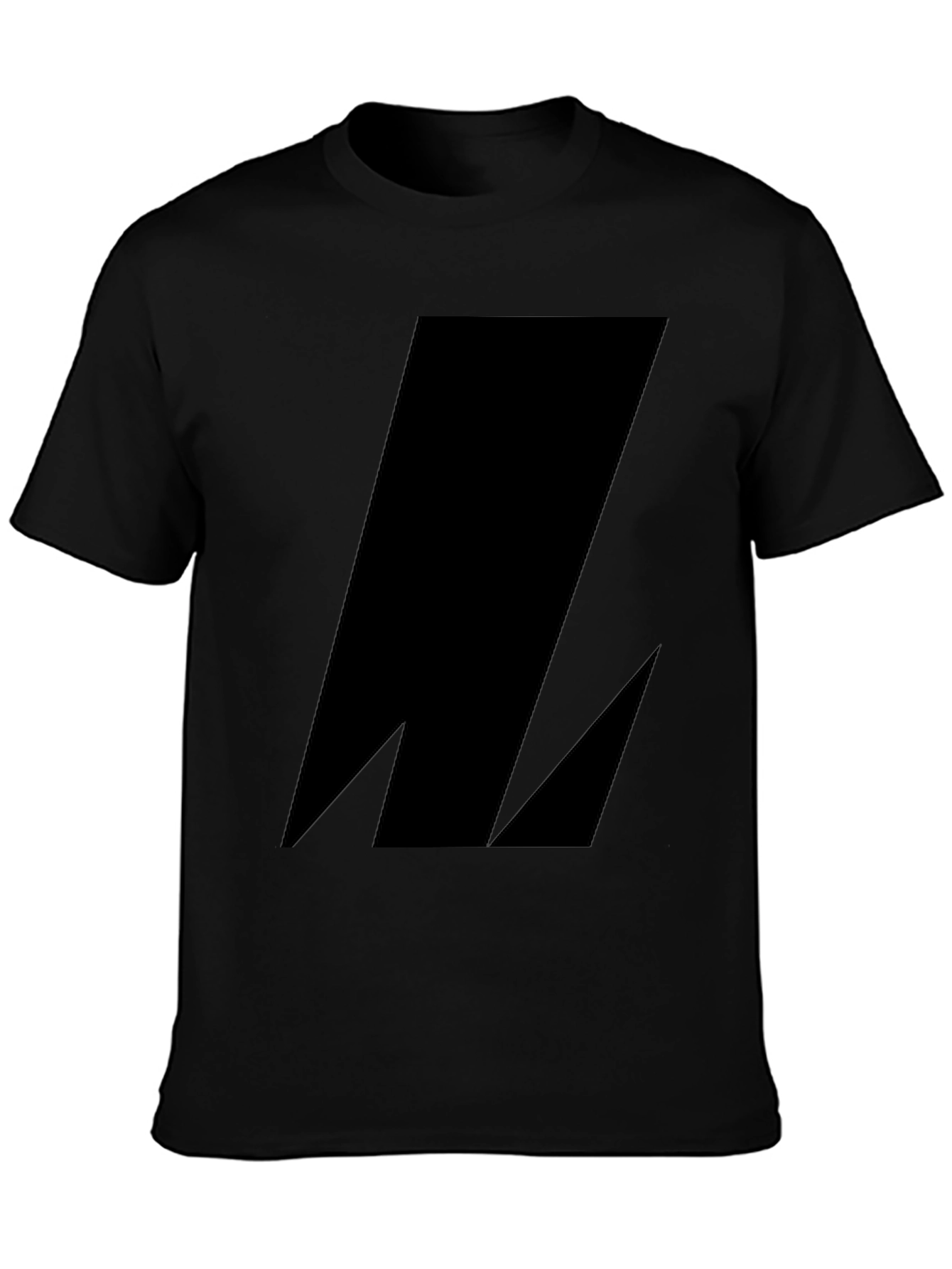 Mens Black Graphic Tee - Abstract Bolt Design