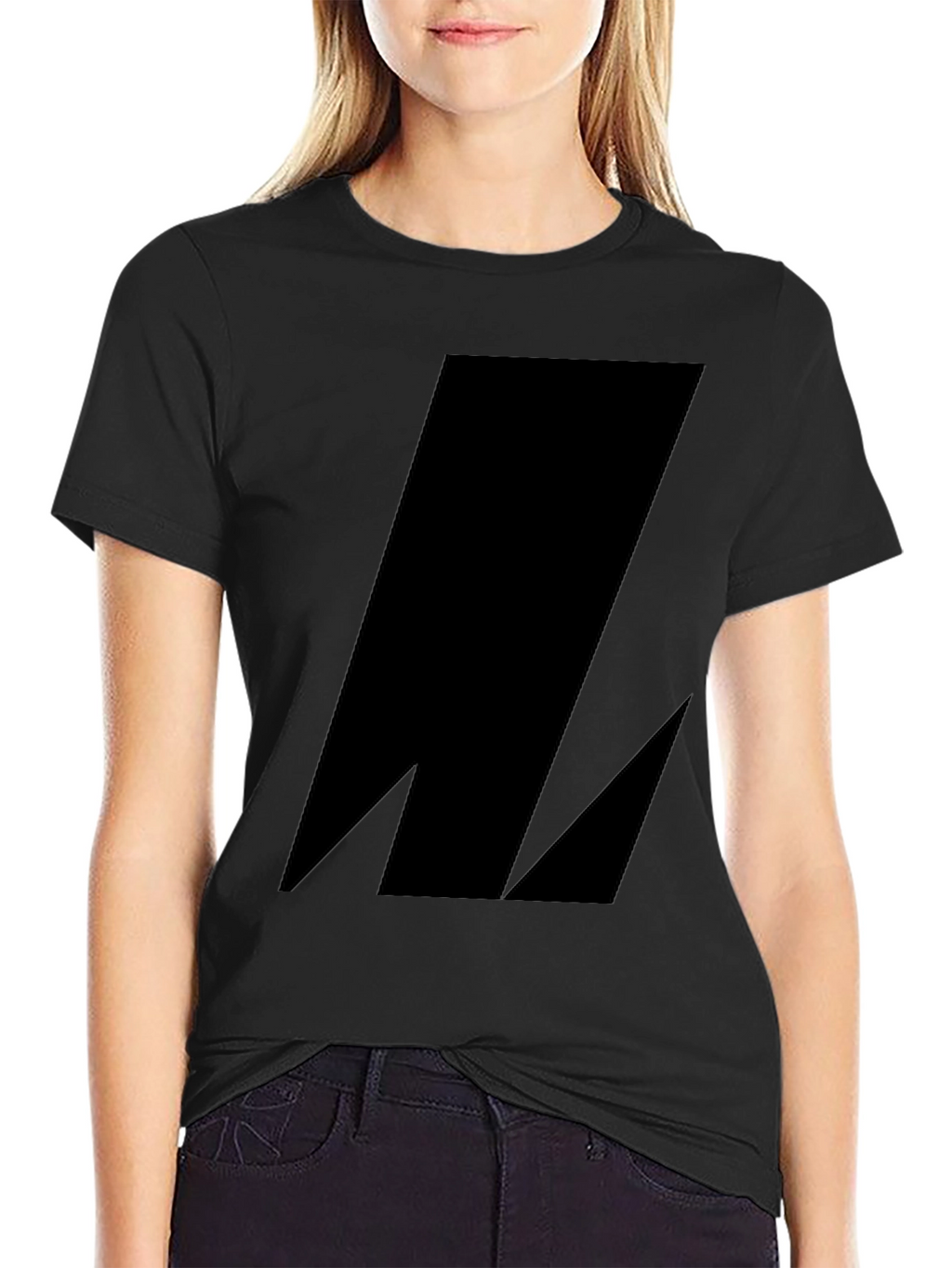 Mens Black Graphic Tee - Abstract Bolt Design