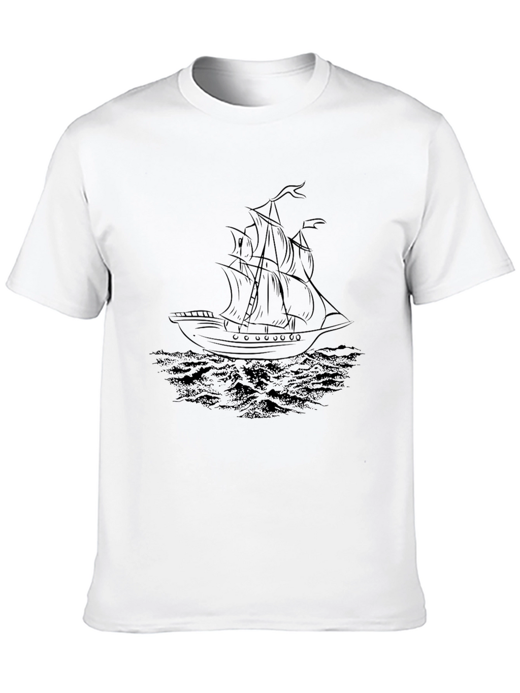 Nautical Black T-Shirt - Ship Graphic Tee