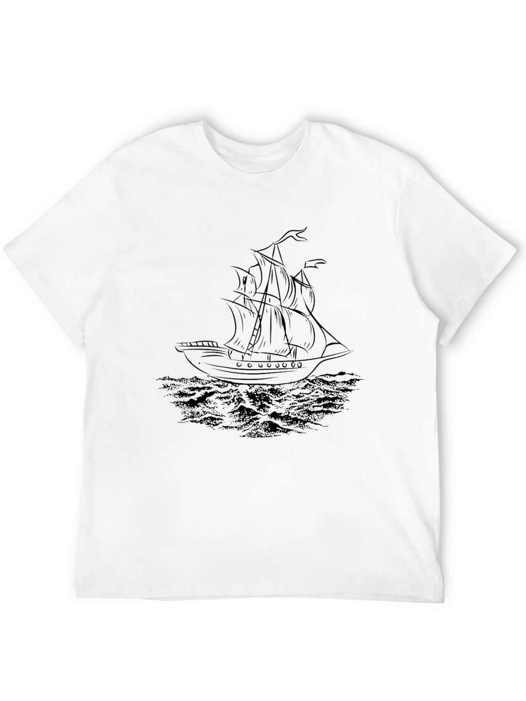 Nautical Black T-Shirt - Ship Graphic Tee