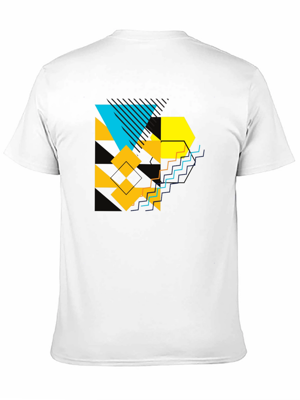 Geometric Graphic Print Black T-Shirt