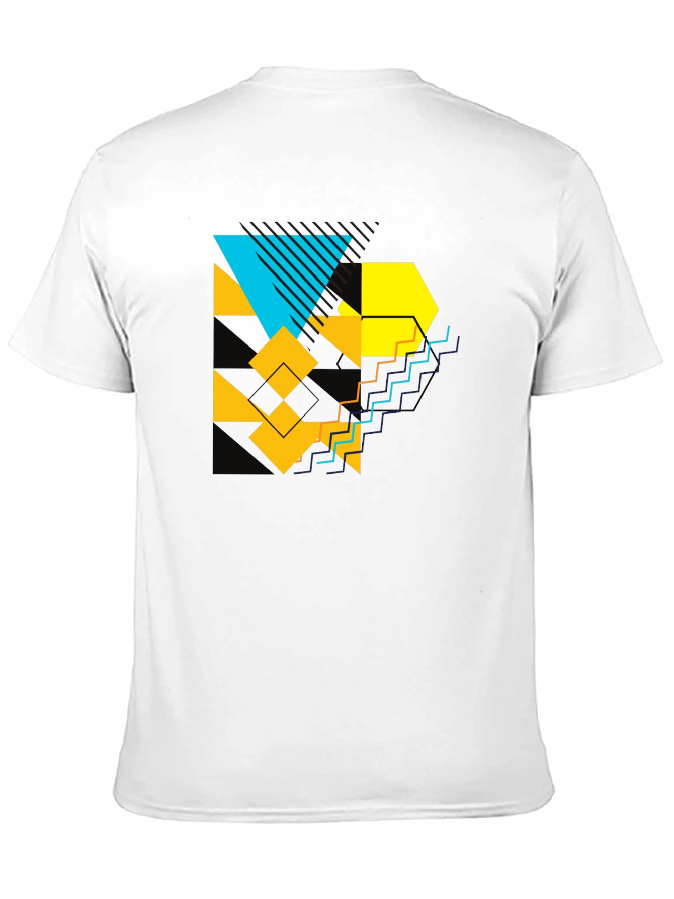 Geometric Graphic Print Black T-Shirt