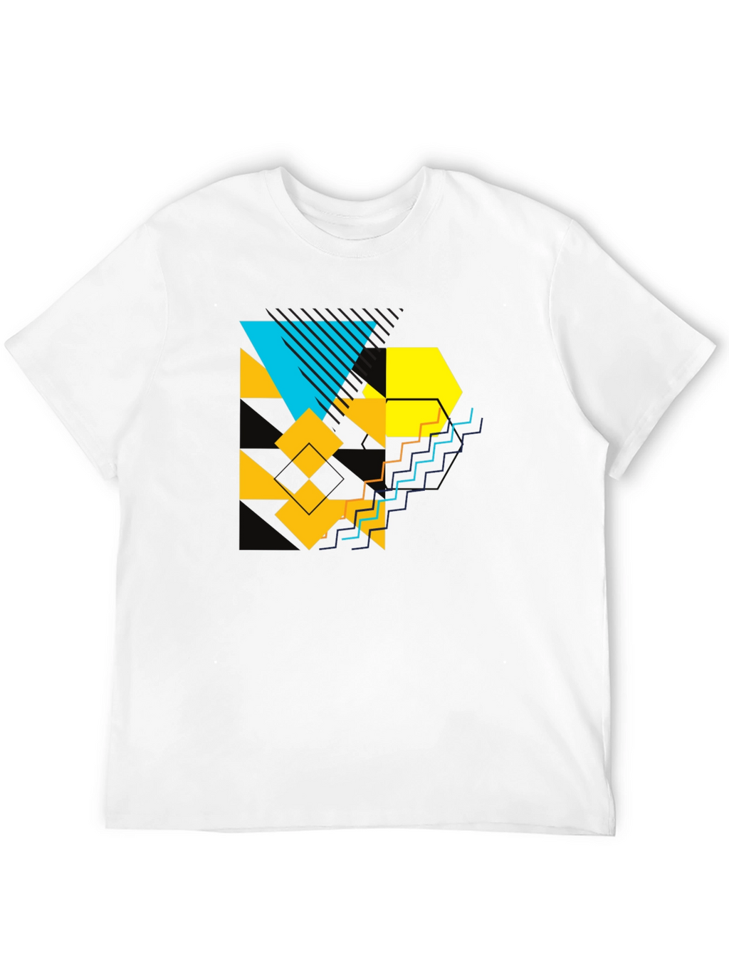 Geometric Graphic Print Black T-Shirt
