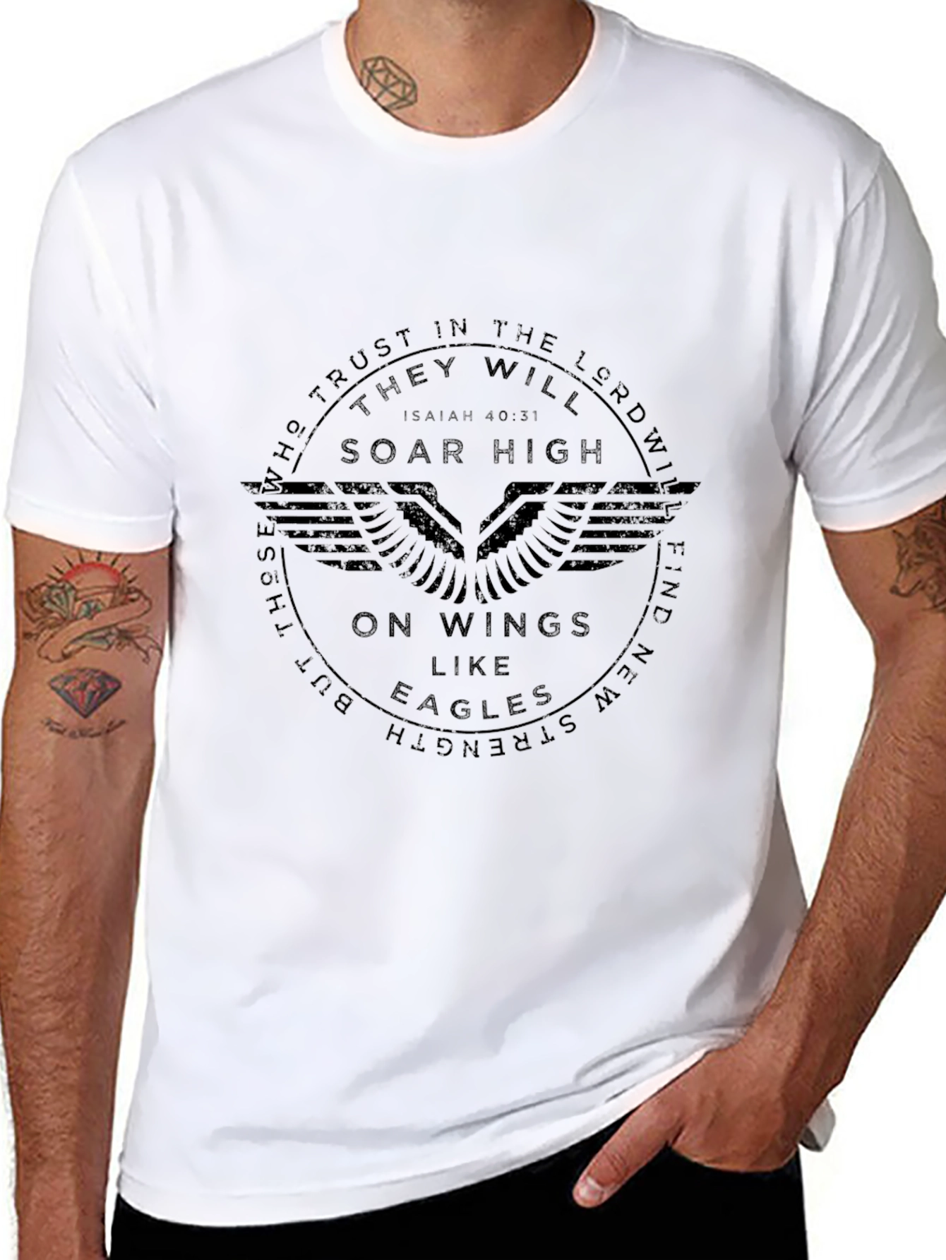Isaiah 40:31 Soar High Eagles Wings T-Shirt
