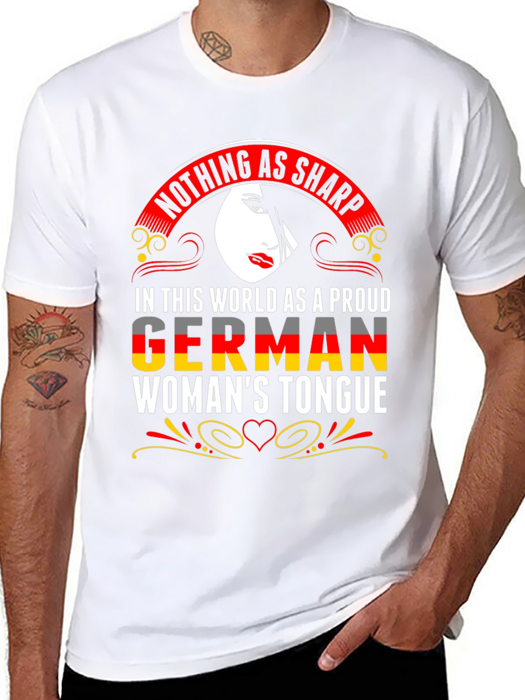 German Womans Tongue Graphic T-Shirt