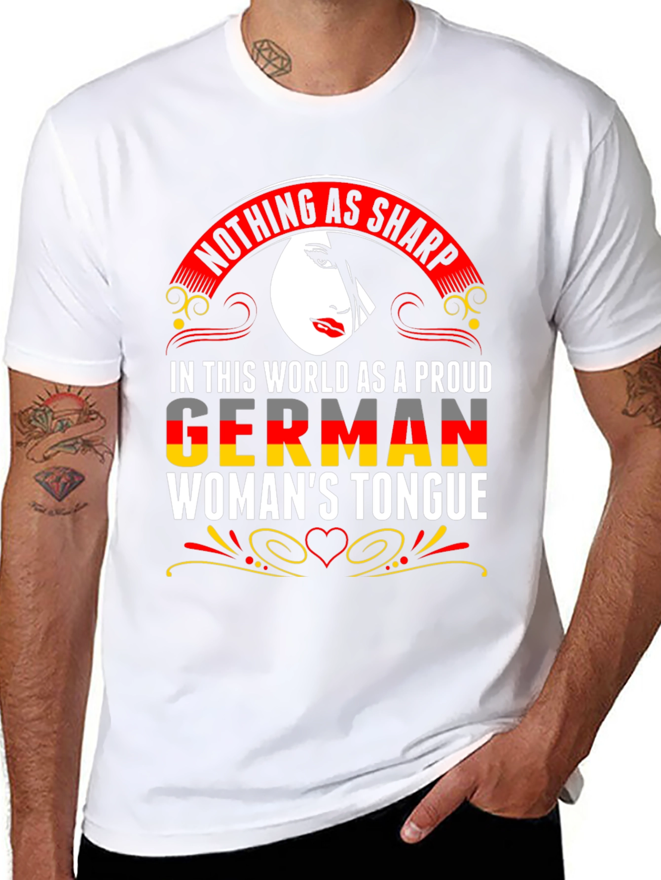 German Womans Tongue Graphic T-Shirt