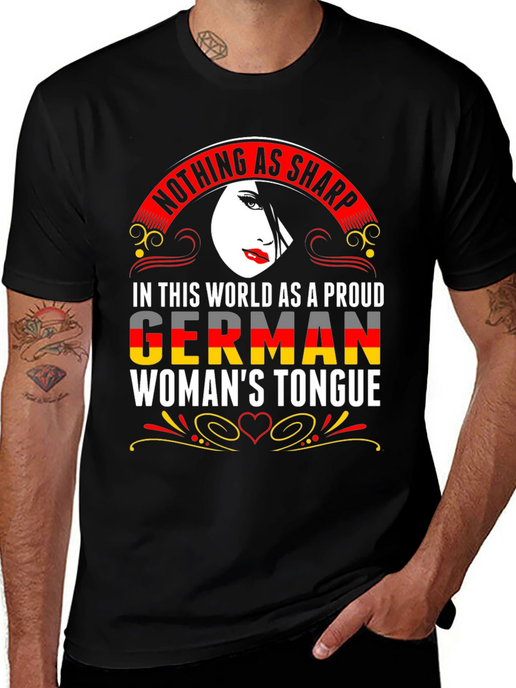 German Womans Tongue Graphic T-Shirt