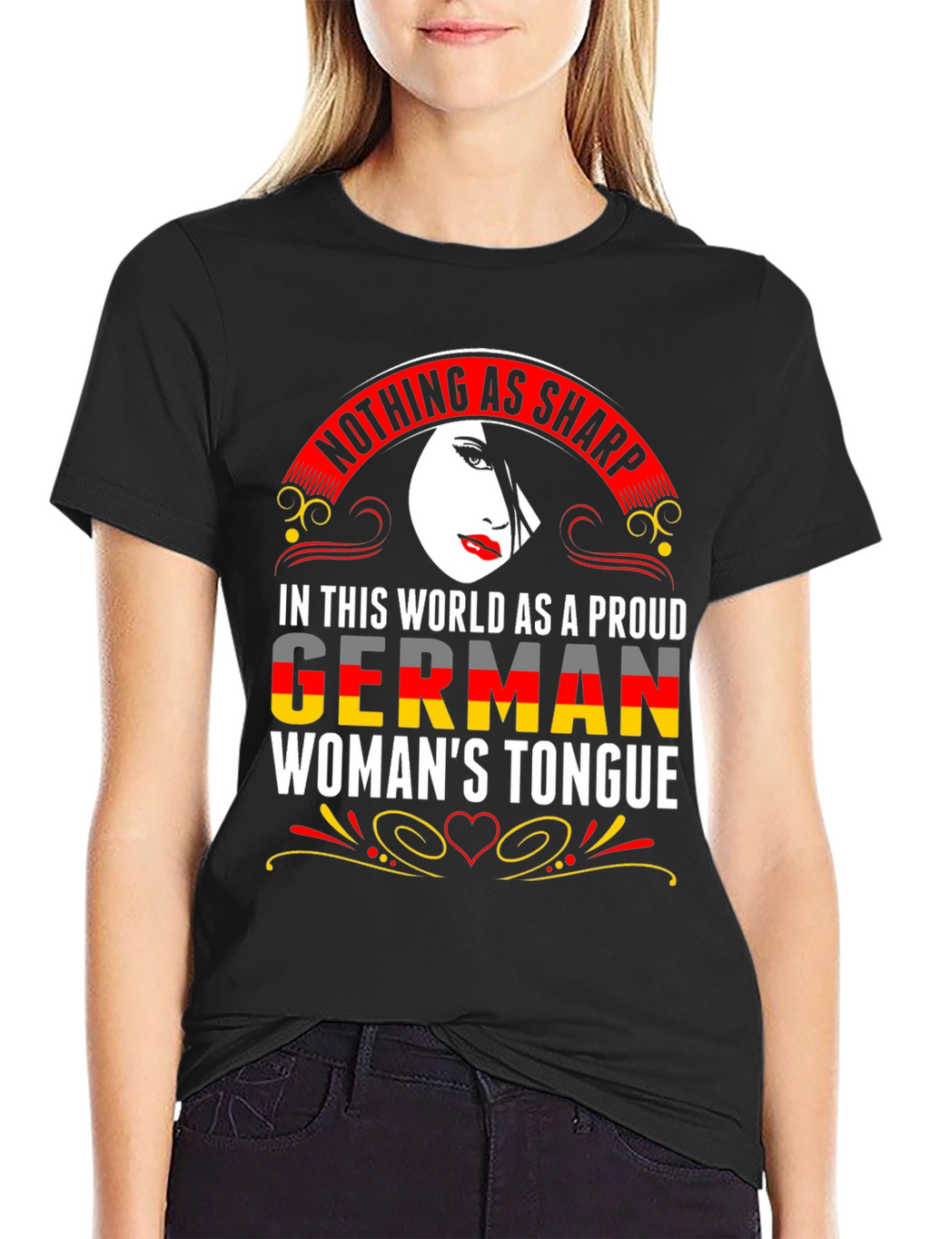 German Womans Tongue Graphic T-Shirt