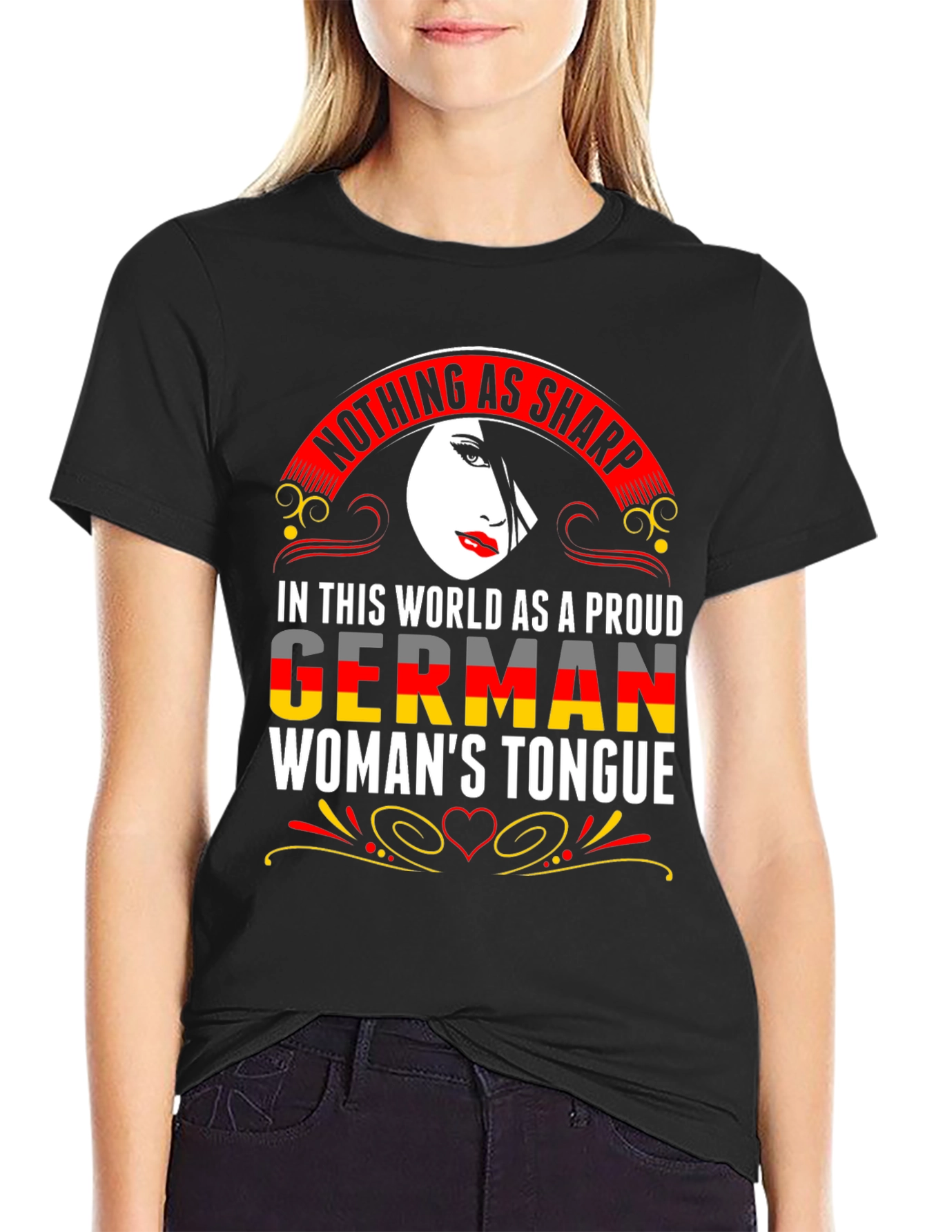 German Womans Tongue Graphic T-Shirt