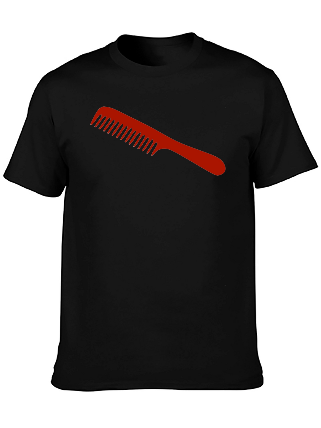 Red Comb Graphic Black T-Shirt