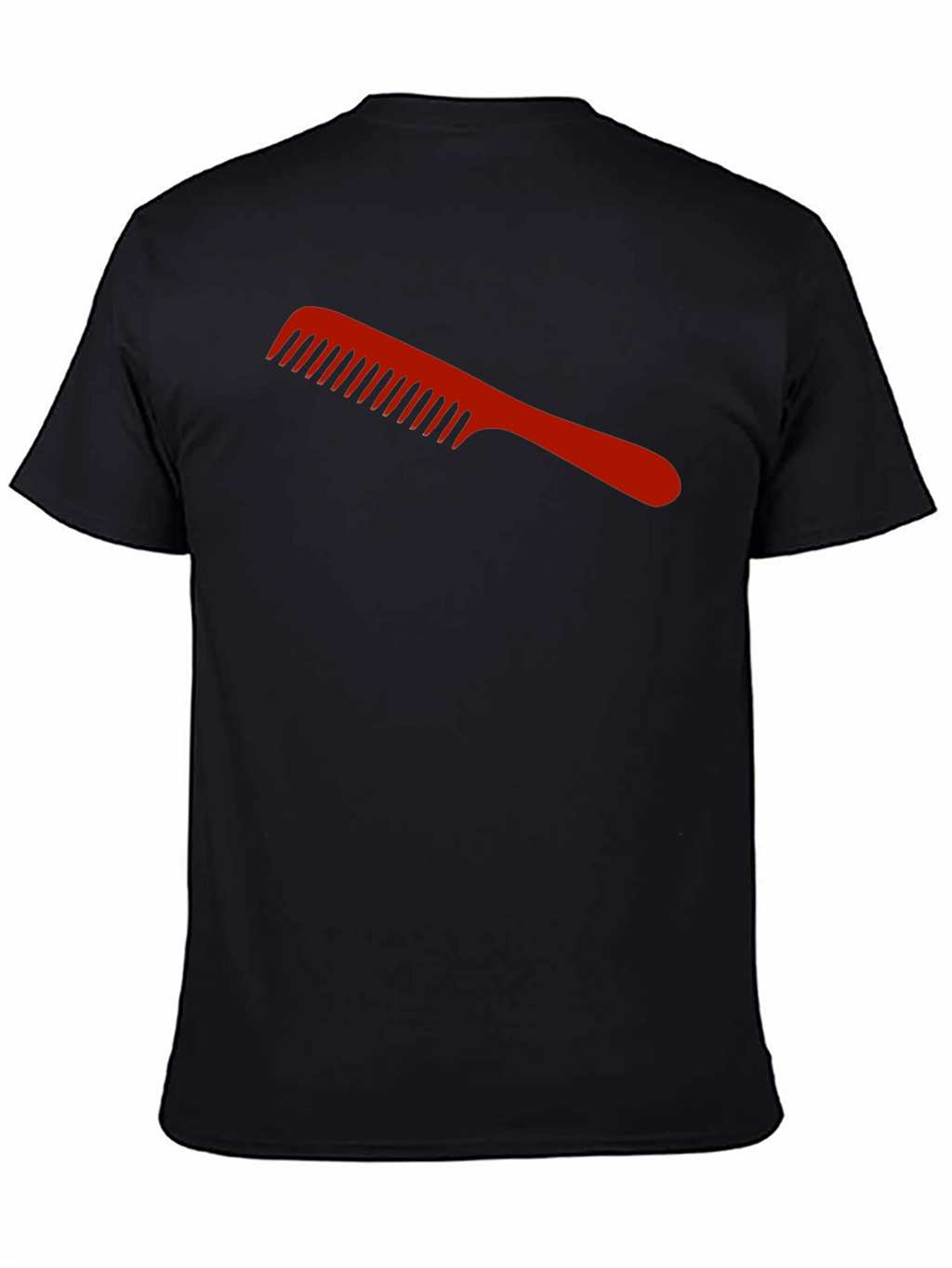 Red Comb Graphic Black T-Shirt