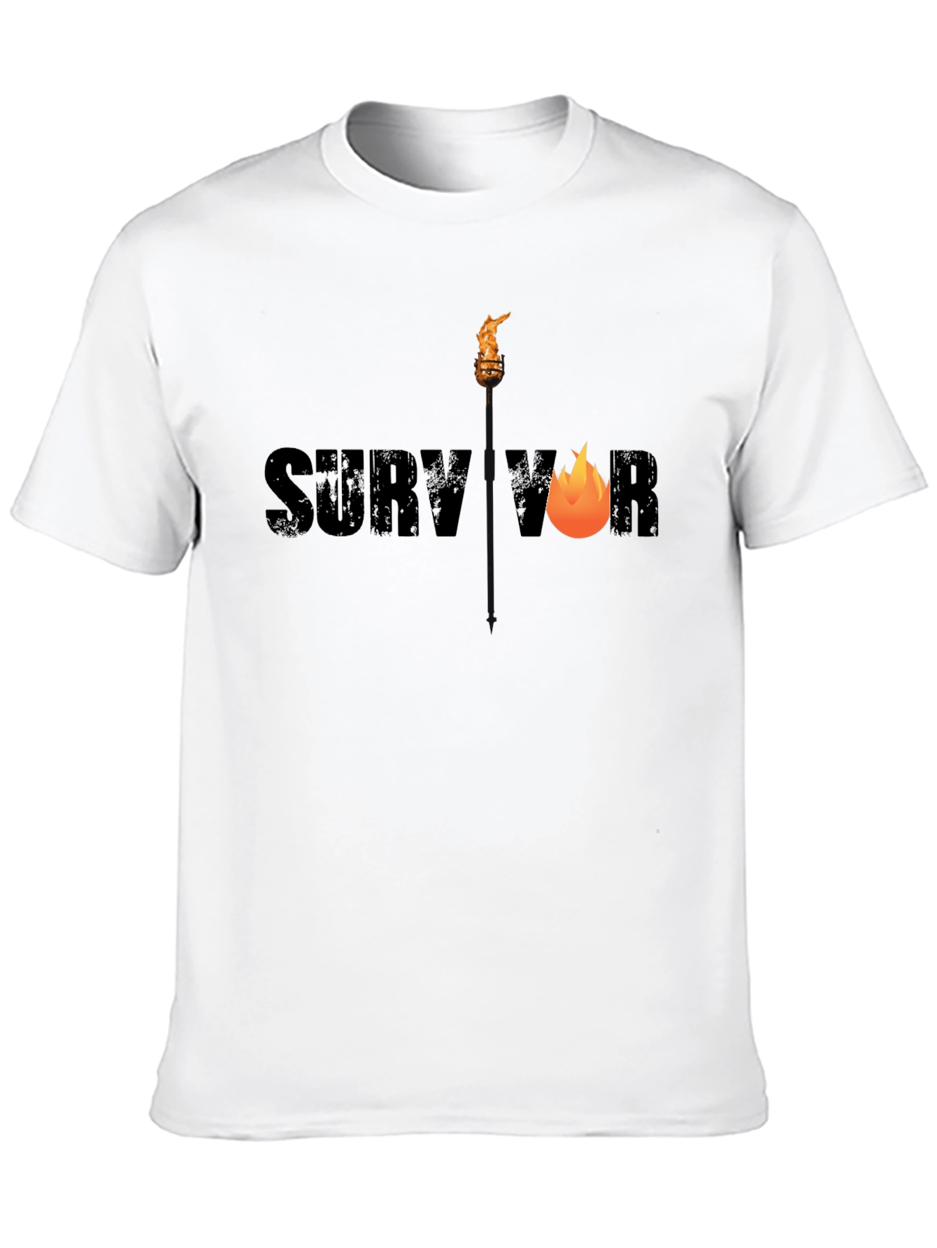 Survivor Graphic Tee - Black Cotton T-Shirt