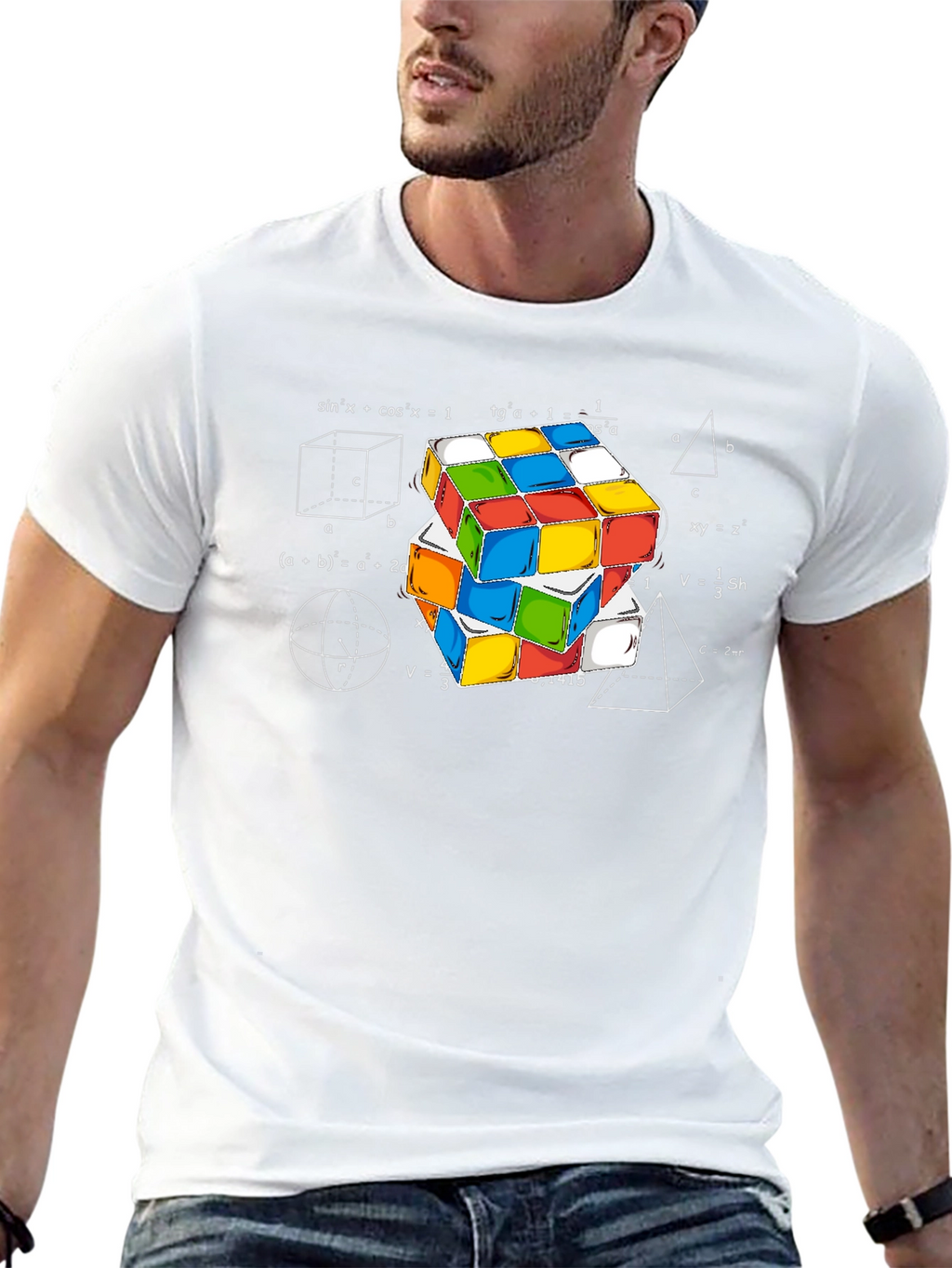 Math Rubiks Cube Graphic T-Shirt