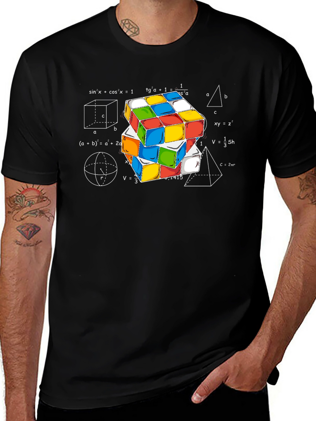 Math Rubiks Cube Graphic T-Shirt