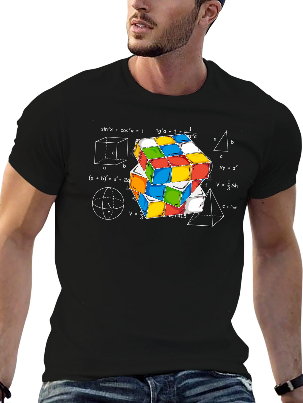 Math Rubiks Cube Graphic T-Shirt