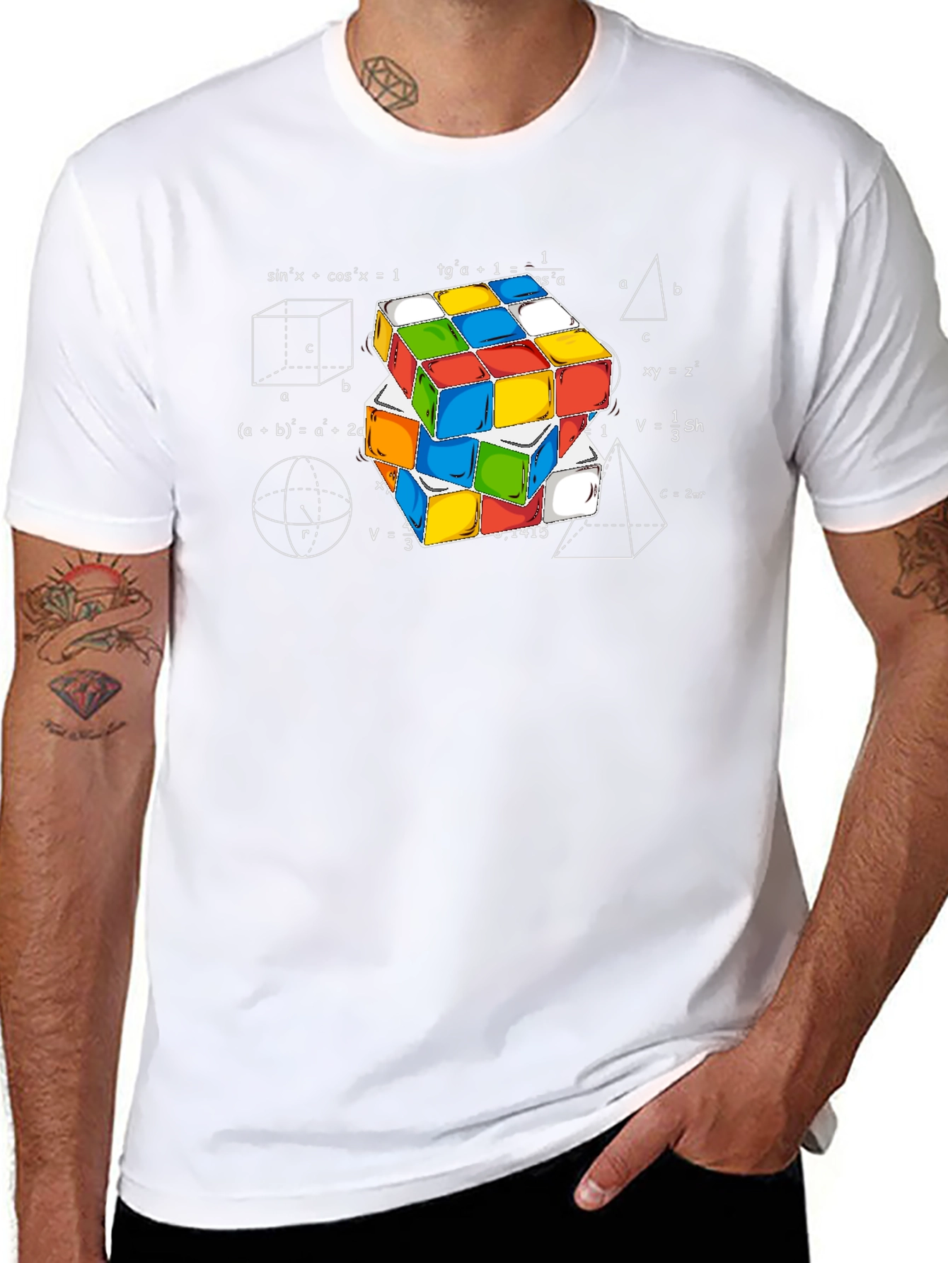 Math Rubiks Cube Graphic T-Shirt