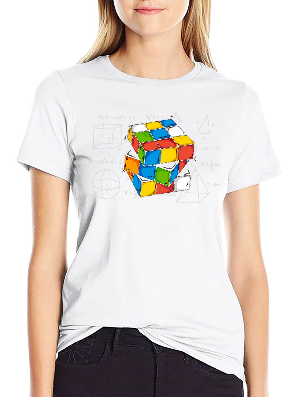 Math Rubiks Cube Graphic T-Shirt