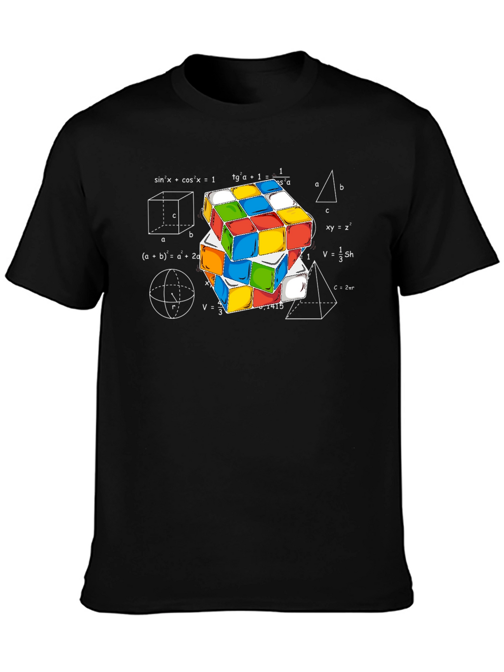 Math Rubiks Cube Graphic T-Shirt