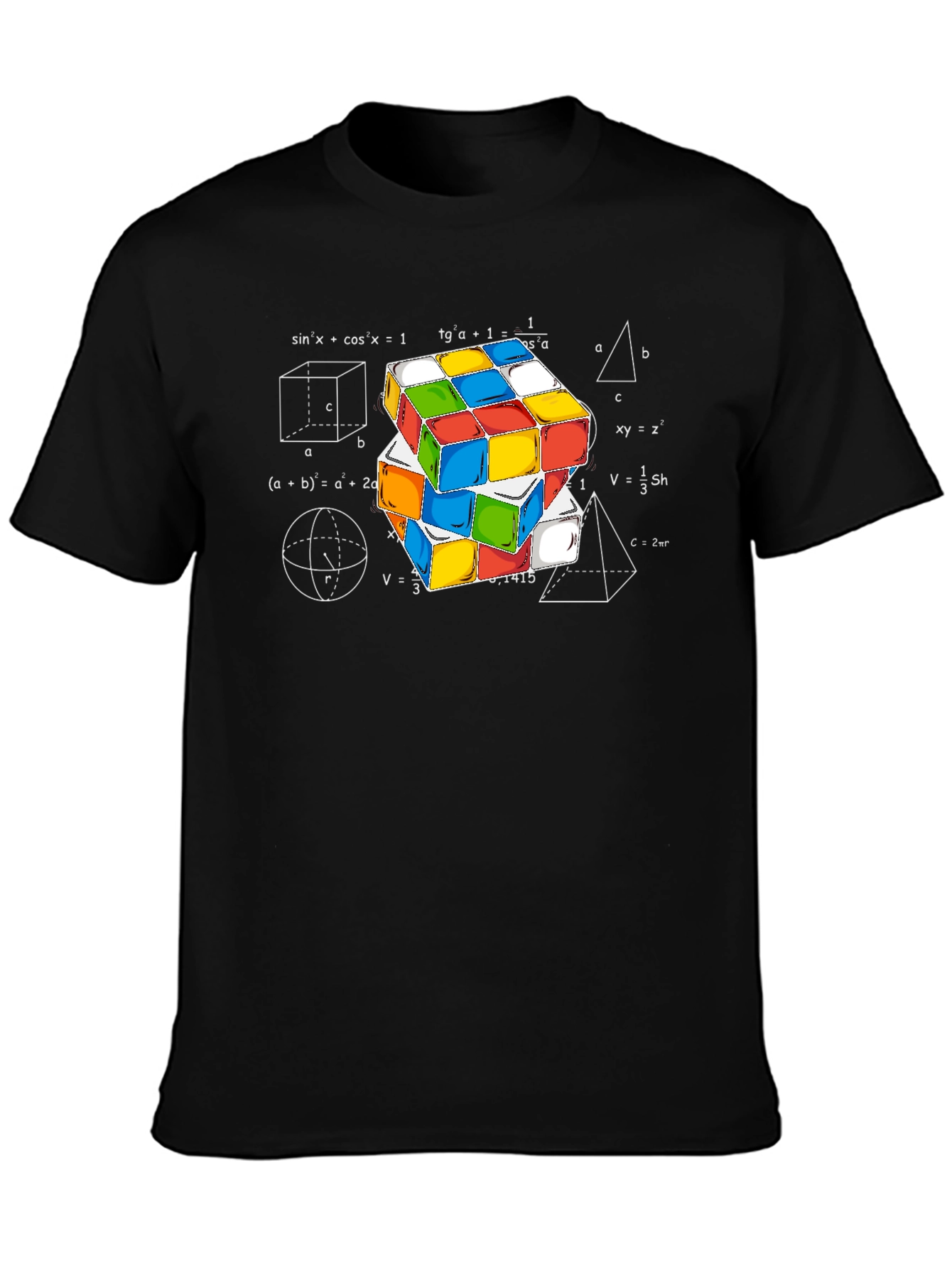 Math Rubiks Cube Graphic T-Shirt