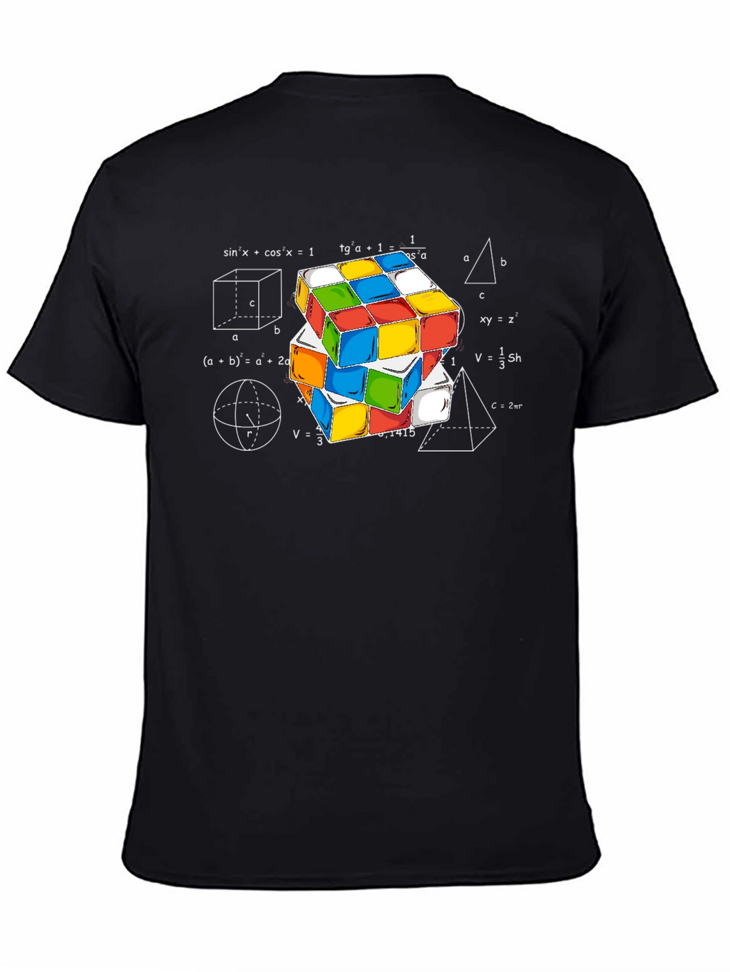 Math Rubiks Cube Graphic T-Shirt
