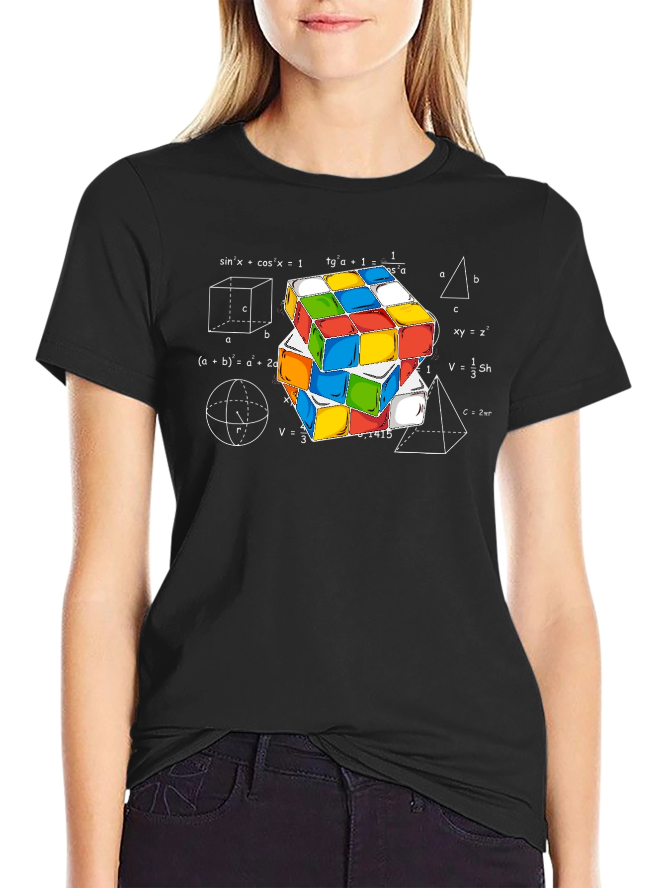 Math Rubiks Cube Graphic T-Shirt