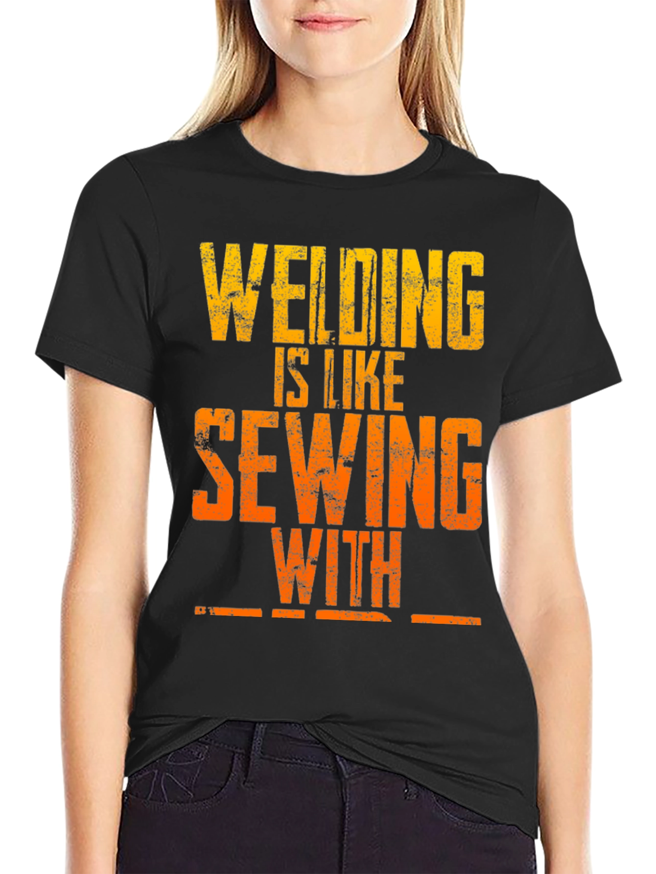 Welding is Like Sewing T-Shirt - Funny Welder Tee
