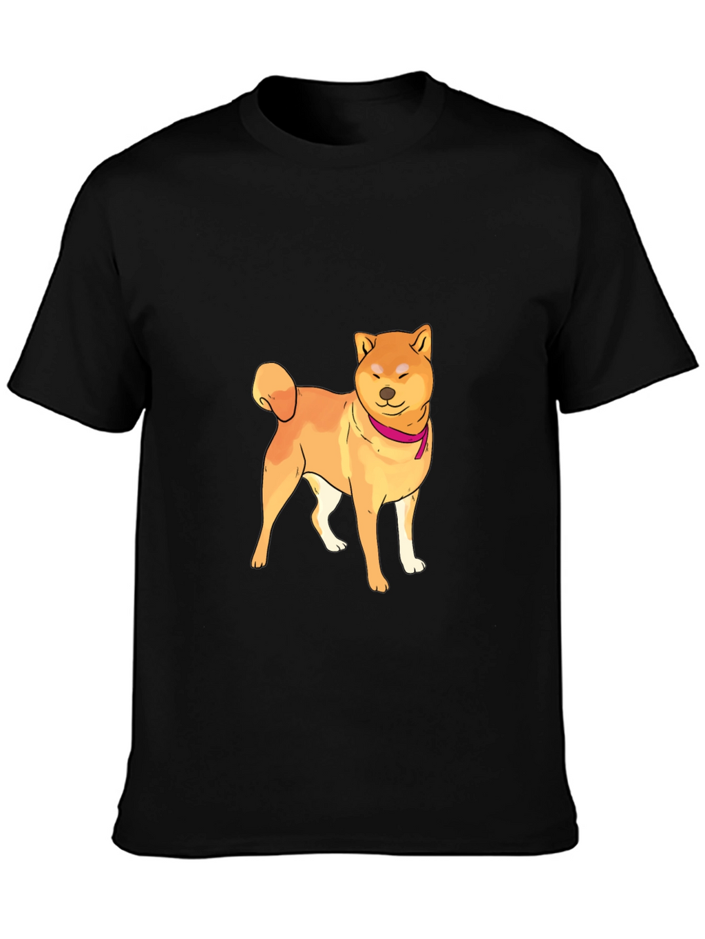 Shiba Inu Graphic Tee - Mens Black Crew Neck
