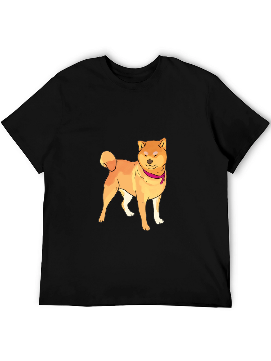 Shiba Inu Graphic Tee - Mens Black Crew Neck