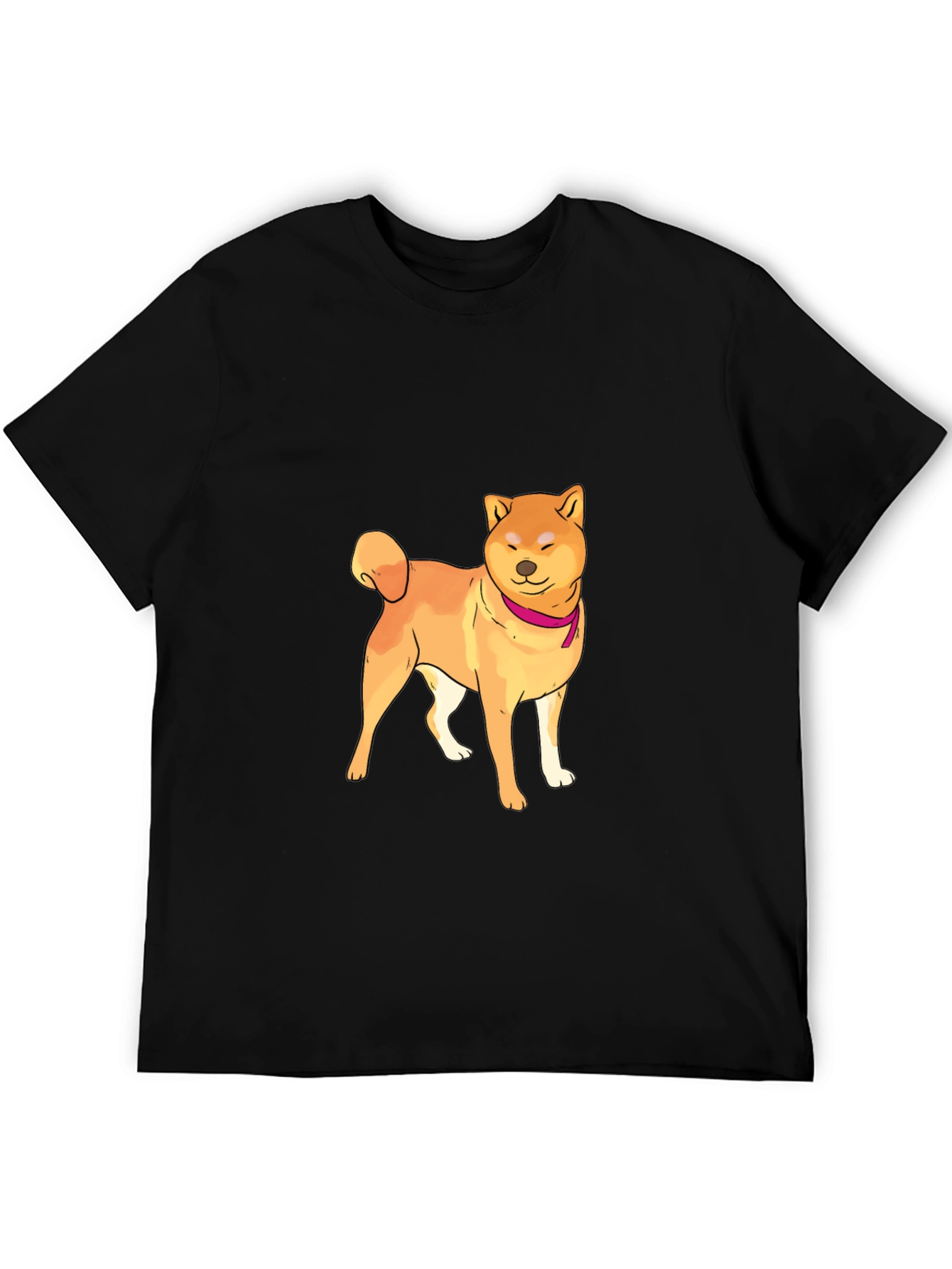 Shiba Inu Graphic Tee - Mens Black Crew Neck