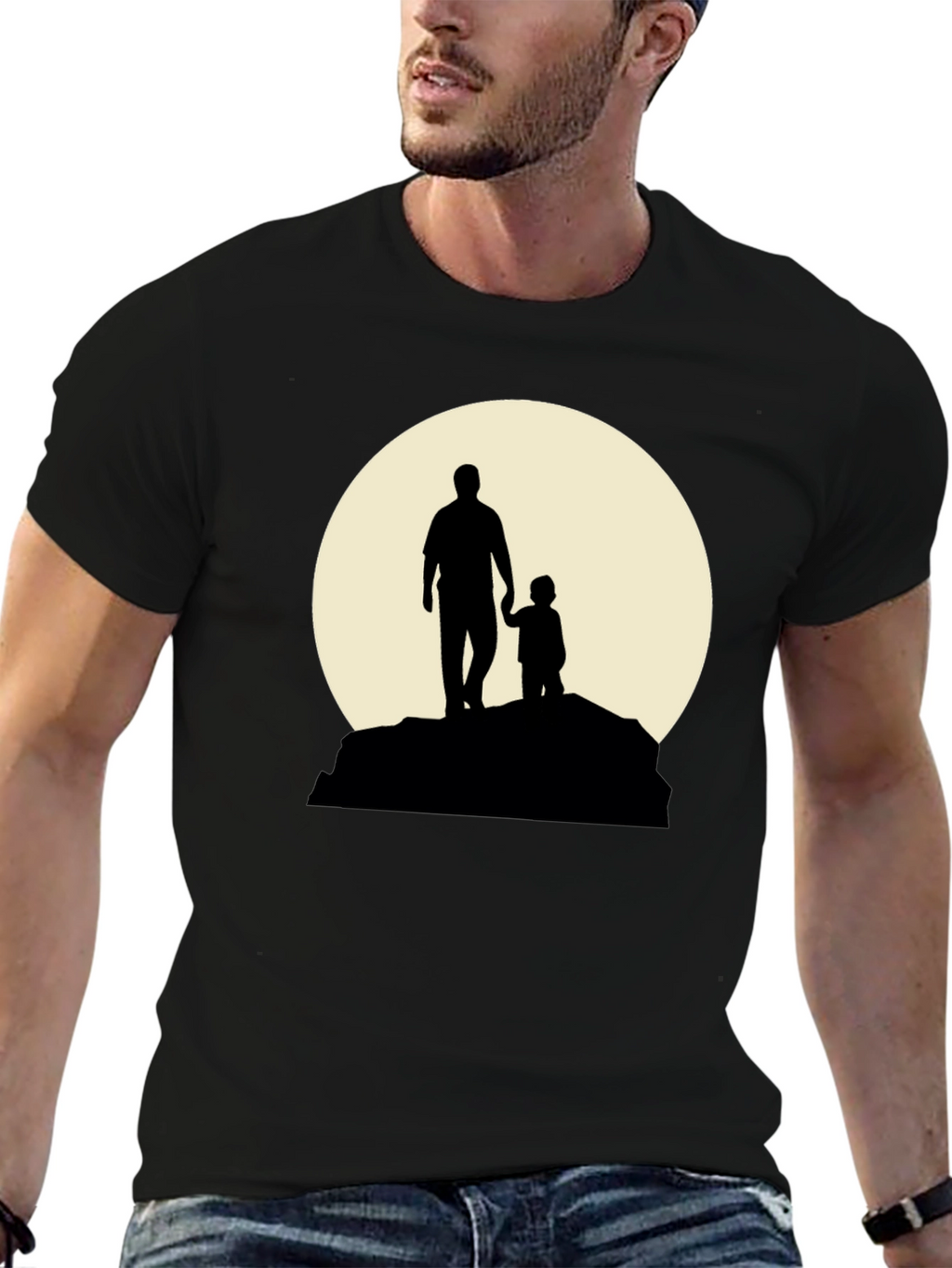Father & Child Silhouette Graphic T-Shirt