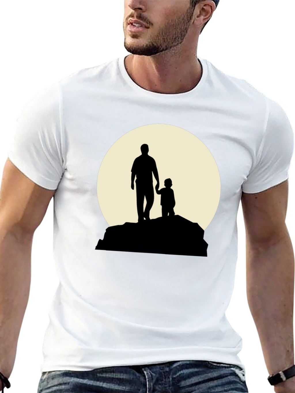 Father & Child Silhouette Graphic T-Shirt
