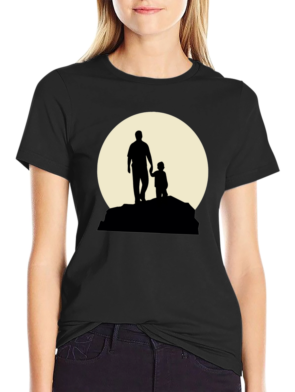 Father & Child Silhouette Graphic T-Shirt