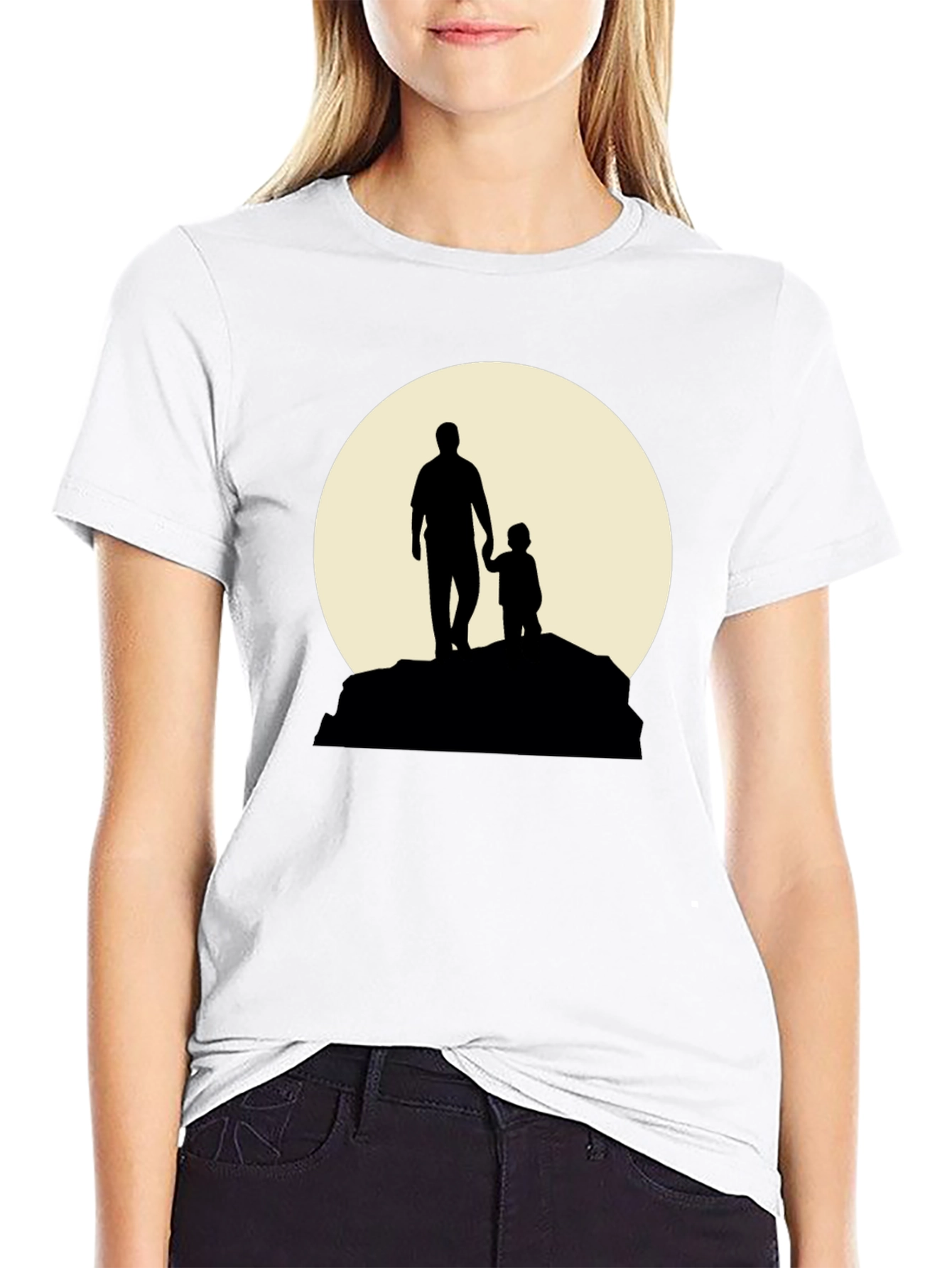 Father & Child Silhouette Graphic T-Shirt