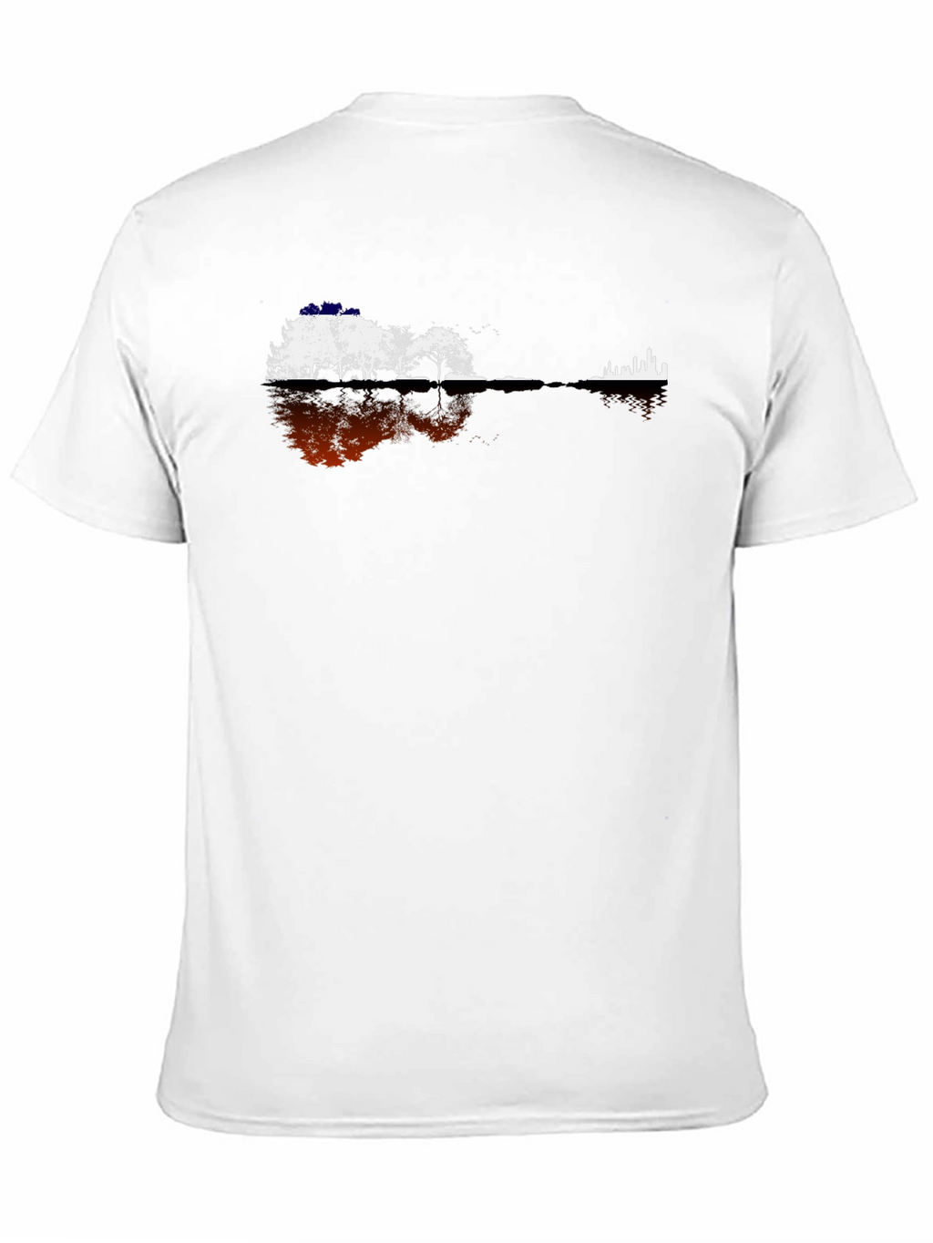 Guitar Landscape Graphic Tee - Black Cotton Blend