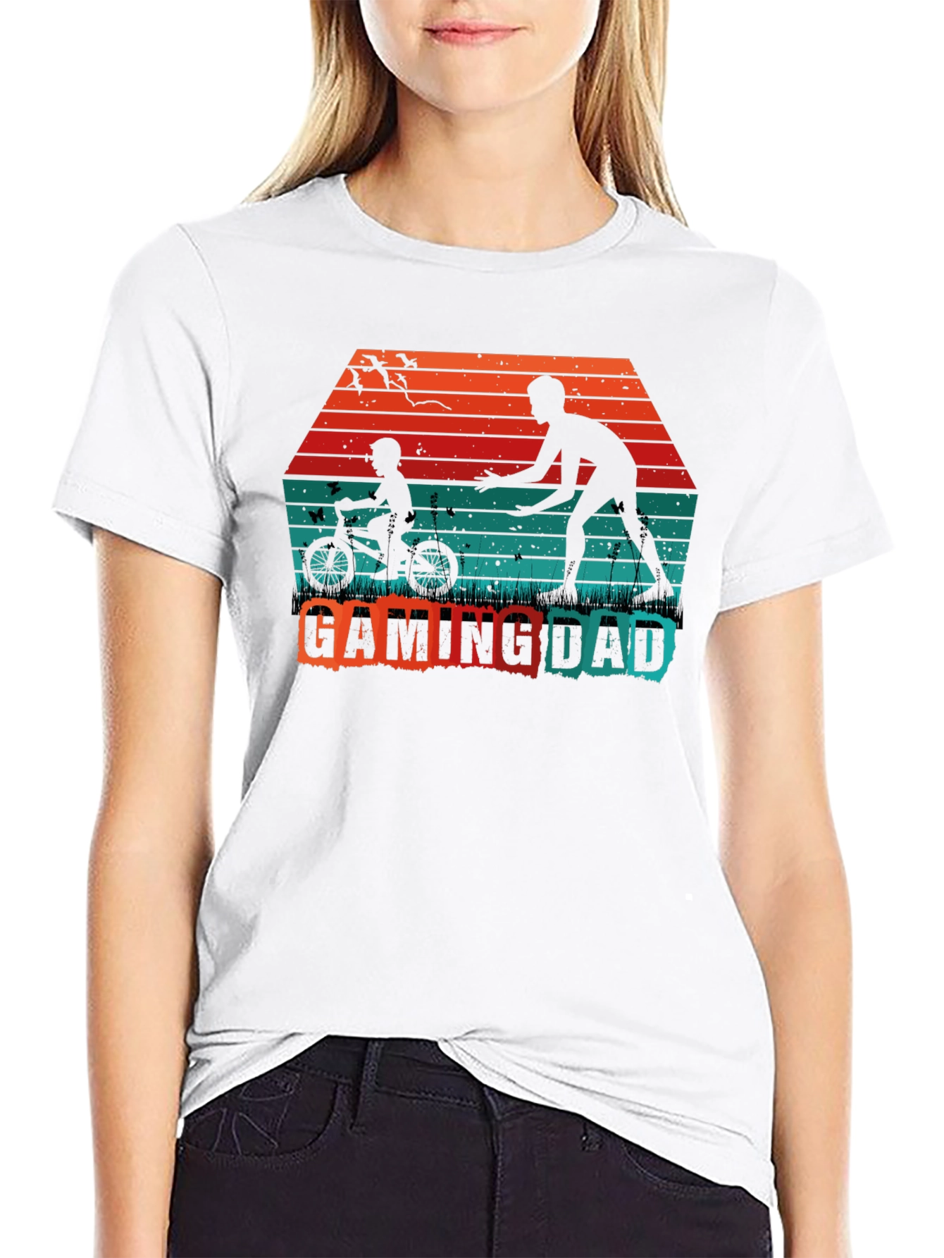 Gaming Dad T-Shirt - Father Son Silhouette Tee