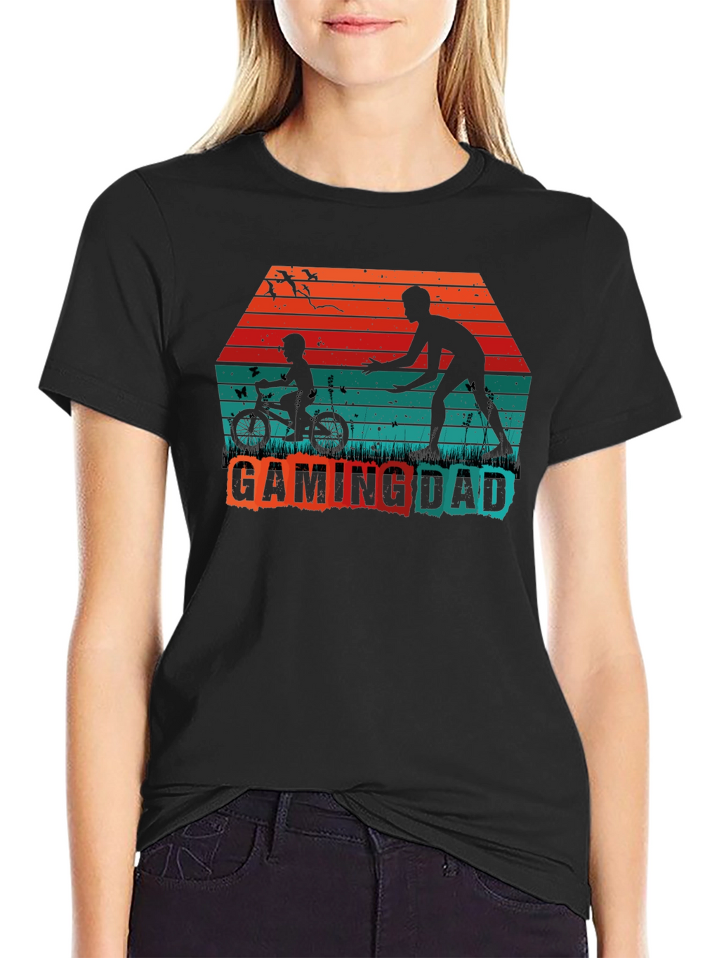 Gaming Dad T-Shirt - Father Son Silhouette Tee